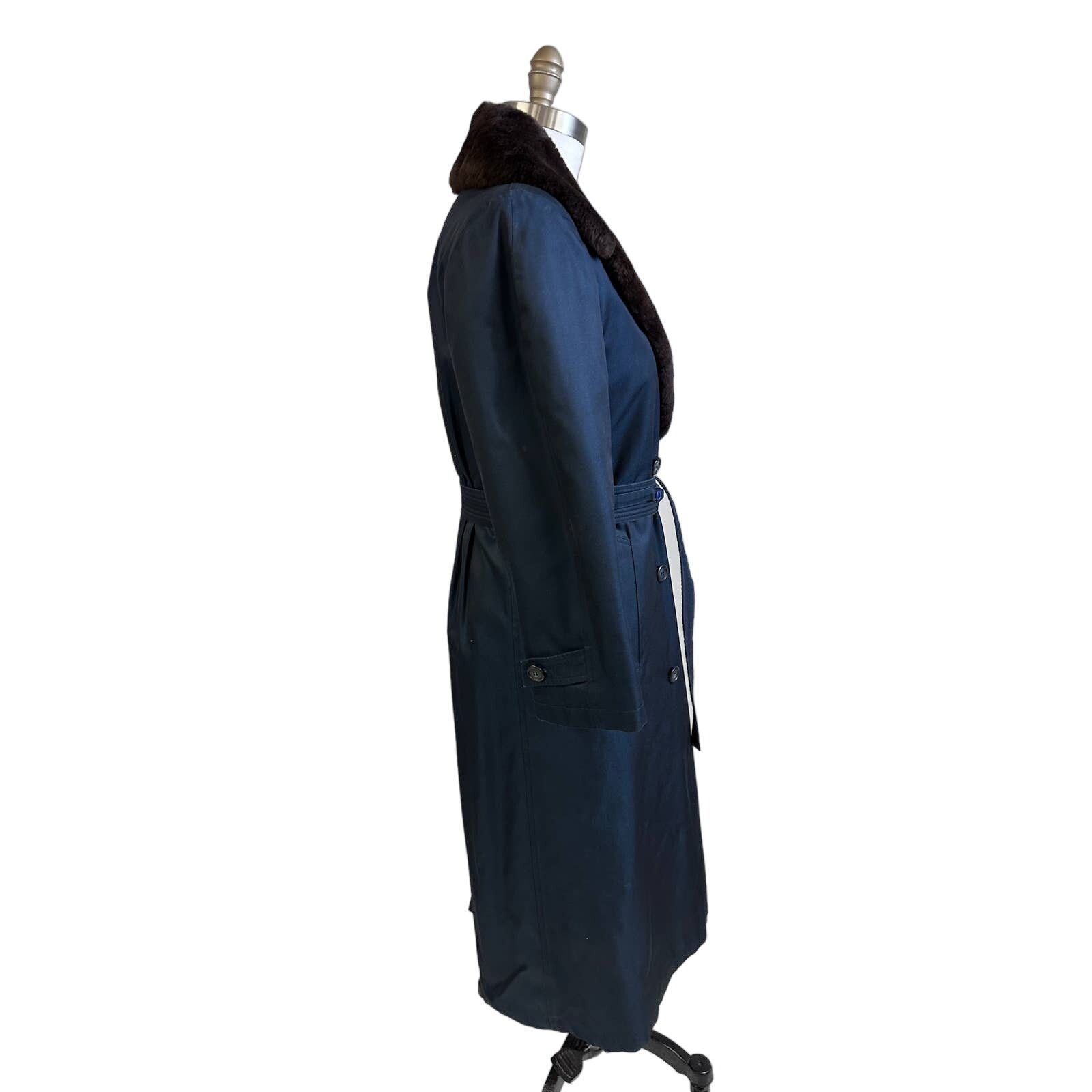 Dior Christian Dior VTG Trench Coat Blue Faux Fur Lining 70s S Size M / US 6-8 / IT 42-44 - 5 Thumbnail