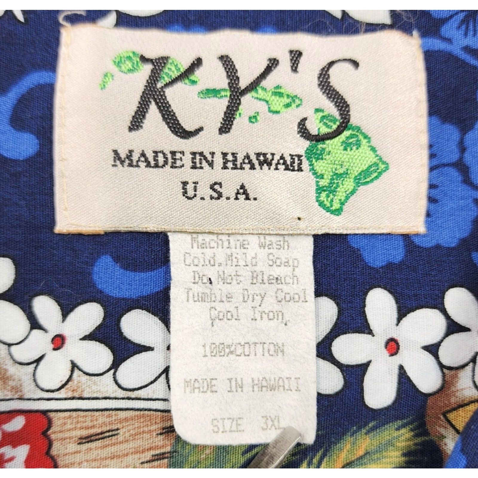 Vintage VINTAGE KY'S Hawaiian Aloha Shirt Mens 3XL Blue Surfboard Palm Hibiscus Made in Hawaii Size US XXL / EU 58 / 5 - 4 Thumbnail