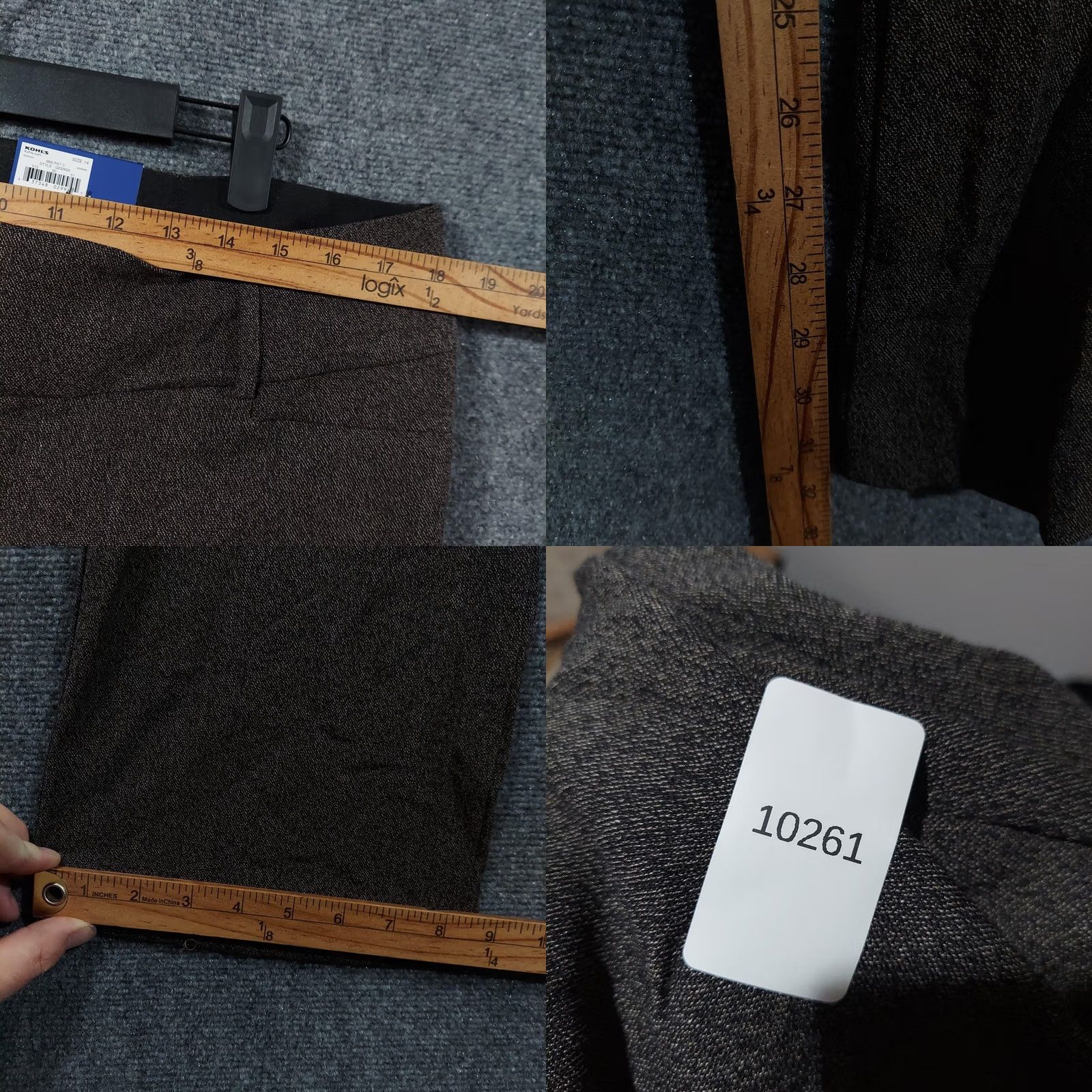Apt. 9 Apt. 9 Womens Brown Bootcut Pants Stretch Waistline Size 36" / US 14 / IT 50 - 8 Thumbnail