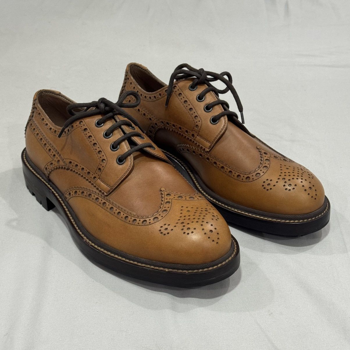 Brunello Cucinelli Brunello Cucinelli Wingtip Brogue Leather Shoes – Brown 🔥 Size US 10.5 / EU 43-44 - 9 Thumbnail