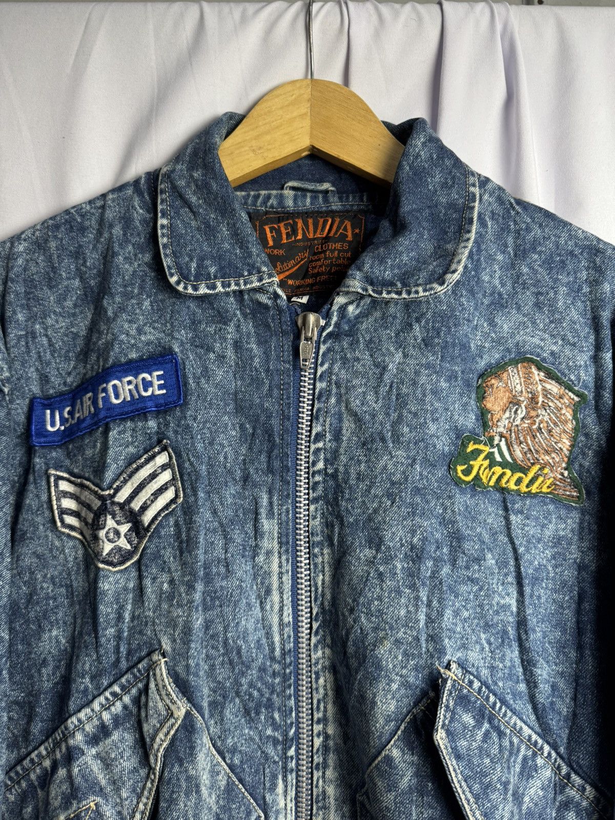 Japanese Brand × Toyo Enterprises × Vintage Japanese Fendia Denim Patch Jacket Vintage ifsix Lgb style Size US L / EU 52-54 / 3 - 3 Thumbnail