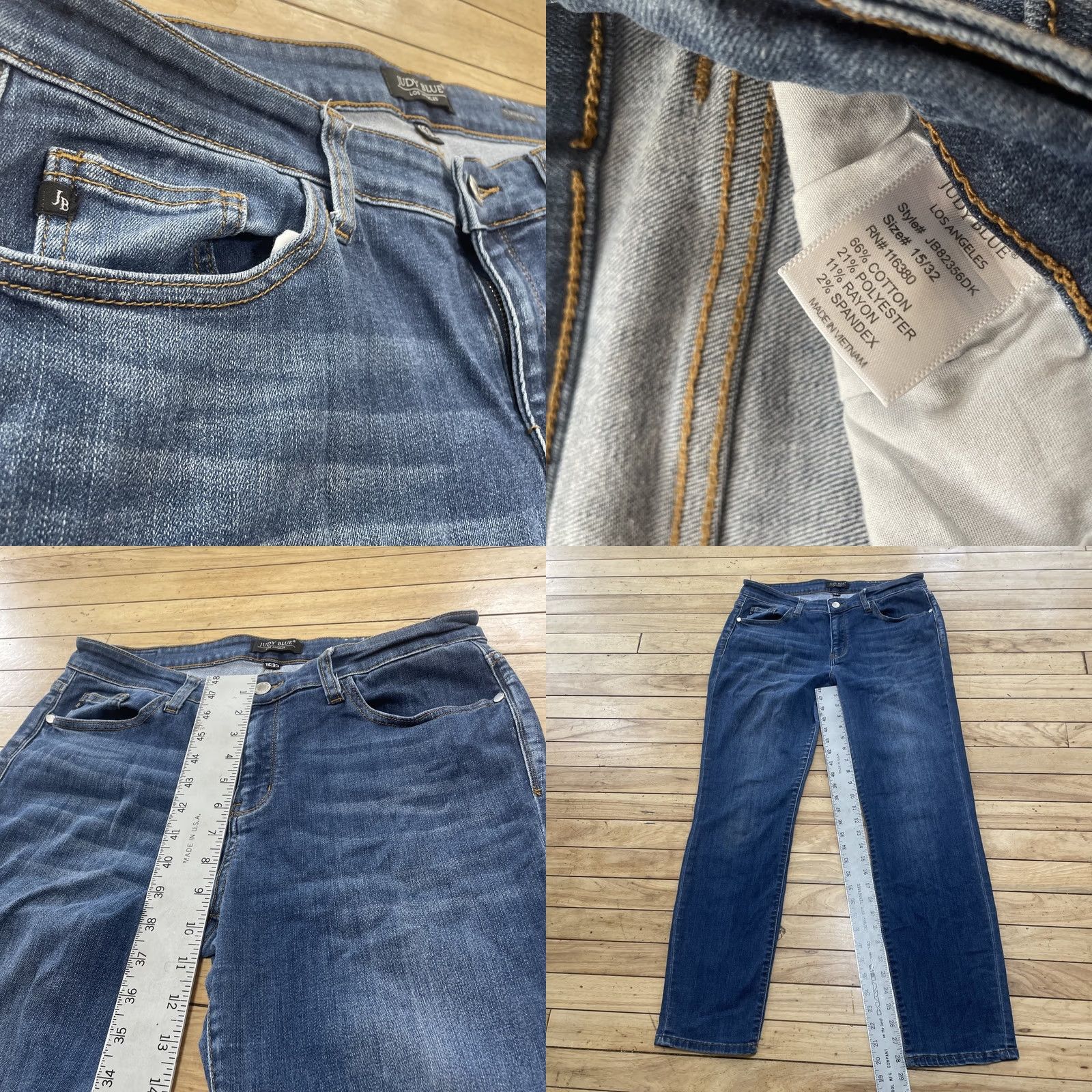 Denime Judy Blue Los Angeles Jeans Women 15 32 Straight Mid Stretch Lightweight Denim Jeans Size 36" / US 14 / IT 50 - 8 Thumbnail