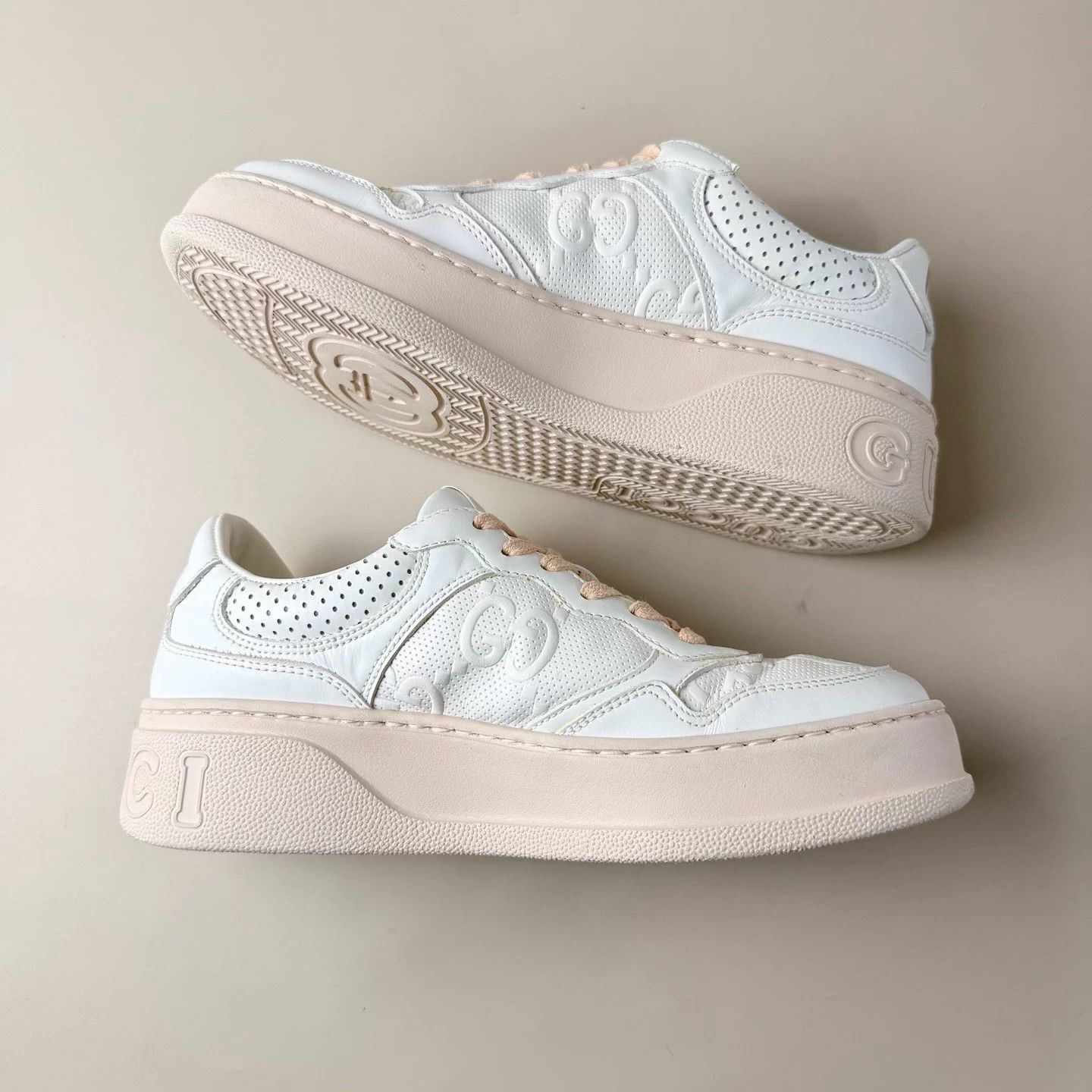Gucci Gucci Rhyton GG allover print white pink 37.5 Size US 6.5 / IT 36.5 - 6 Thumbnail