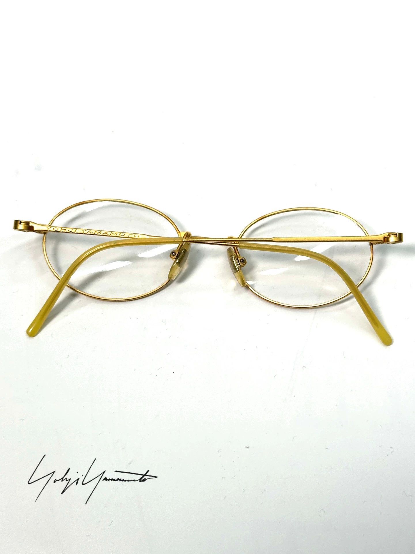 Yohji Yamamoto Yohji Yamamoto Pour Homme Gold Framed Nerd Glasses Size ONE SIZE - 5 Thumbnail