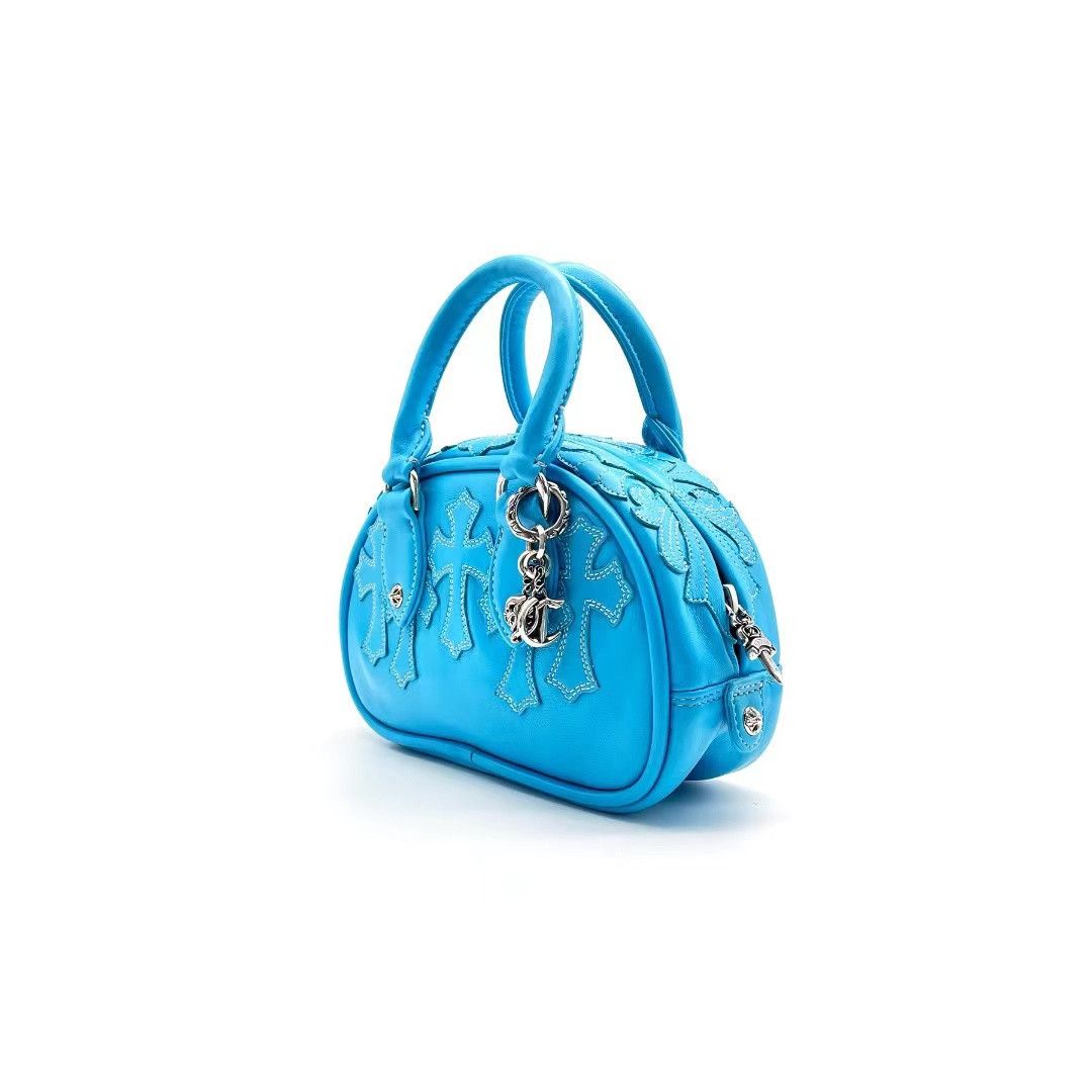 Chrome Hearts Chrome Hearts Leather Cross Patch Blue Mini Gym Bag Size ONE SIZE - 3 Thumbnail