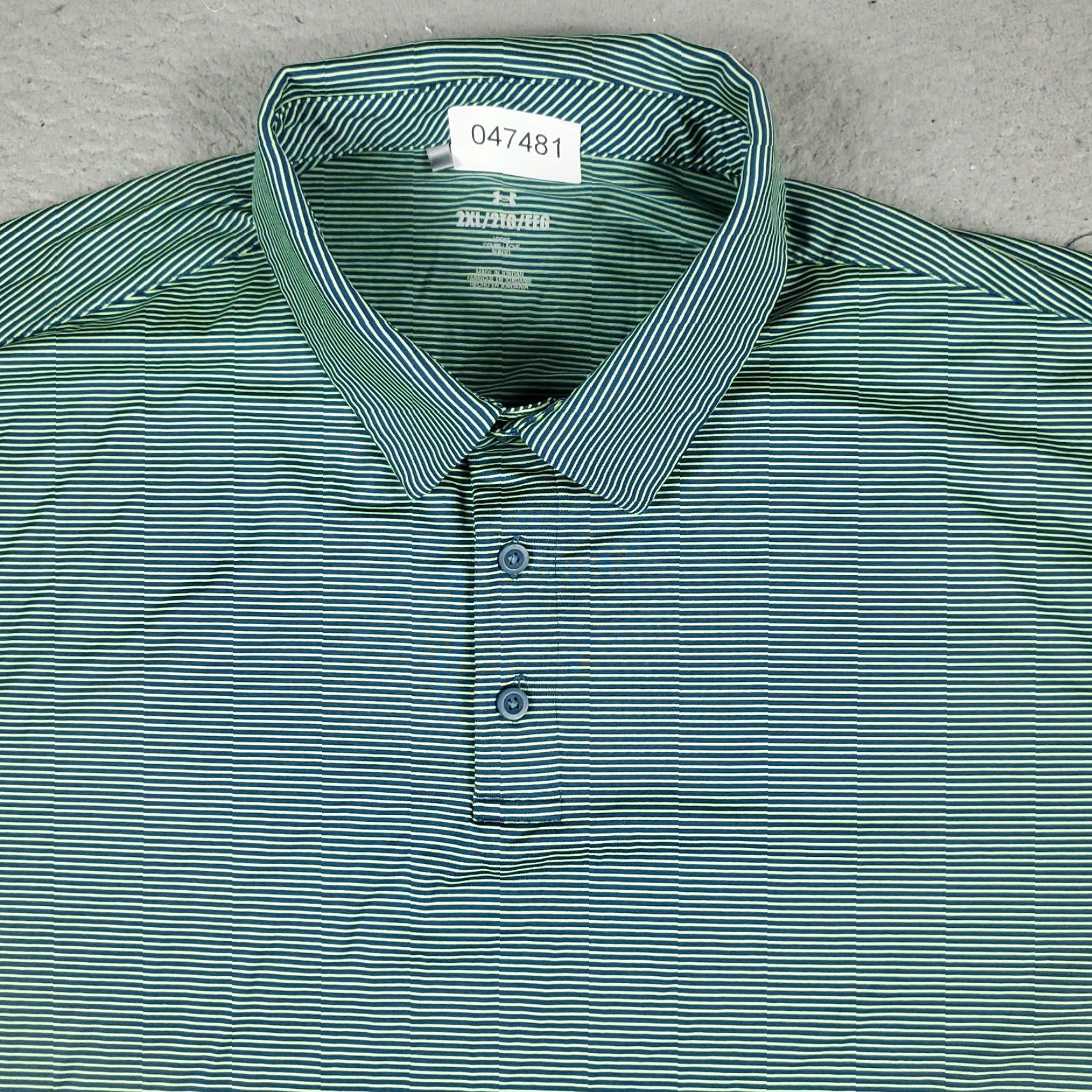 Under Armour Under Armour Polo Shirt Mens 2XL Blue Yellow Striped Golf Casual Short Sleeve Polo Mens 2XL Yellow Striped Sports Casual Shirt Mens Size US XXL / EU 58 / 5 - 2 Thumbnail