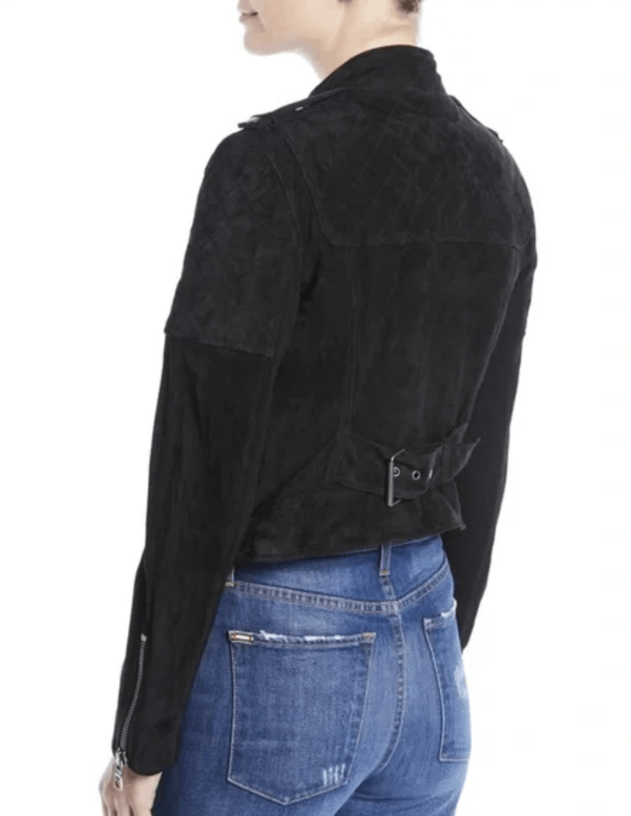 Alice + Olivia Alice and Olivia Miles Moto Suede Jacket Size S / US 4 / IT 40 - 2 Thumbnail