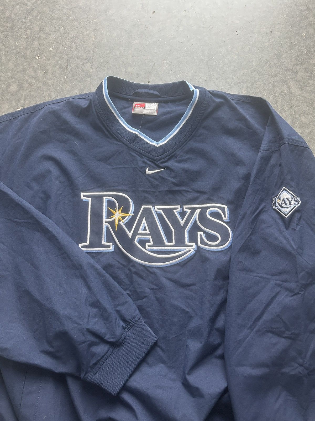 MLB × Nike × Vintage Vintage Y2K Nike Tampa Bay Rays Center Swoosh Jacket Size US XL / EU 56 / 4 - 1 Thumbnail