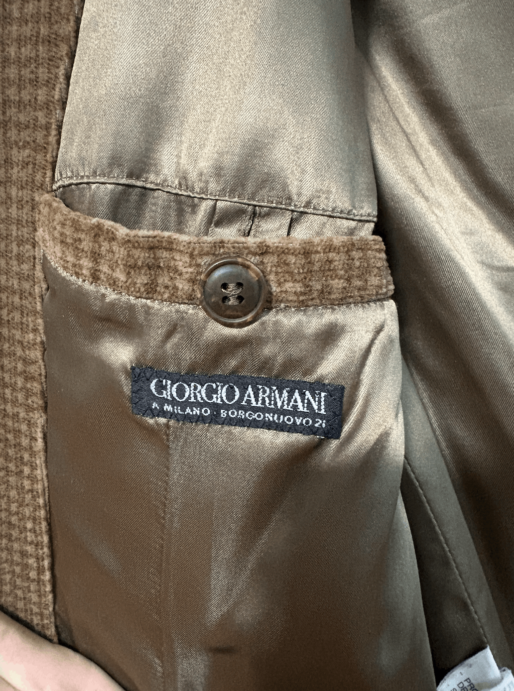 Giorgio Armani 90s a milano borgonuovo 21 blazer jacket vintage cotton Size 40R - 3 Thumbnail