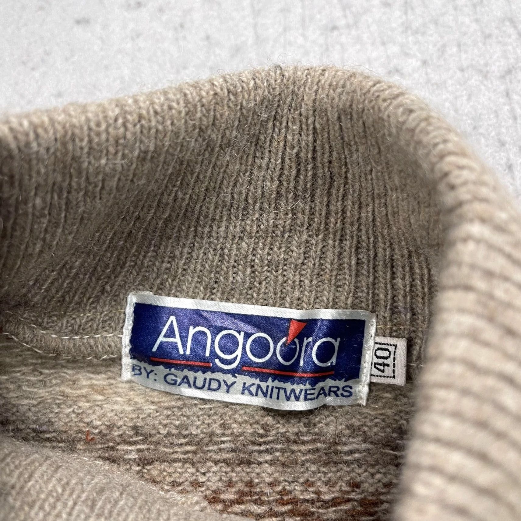 Vintage VINTAGE Angoora by Gaudy Knitwears Sweater Mens M Beige 1/4 Zip Mock Neck Fair Isle Knit Pullover Winter Casual Mens Size US M / EU 48-50 / 2 - 4 Thumbnail
