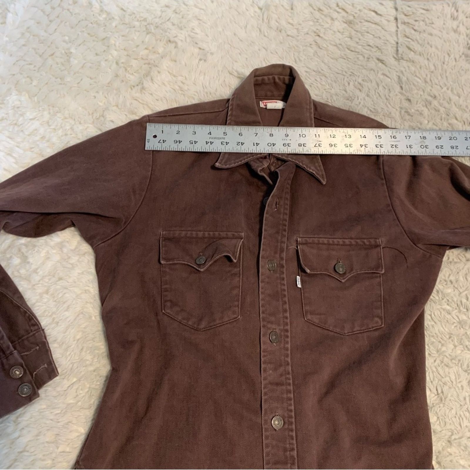Levi's Vintage 1970s Levi's Brown Button-Down Cotton Jacket Big E Size US M / EU 48-50 / 2 - 12 Thumbnail