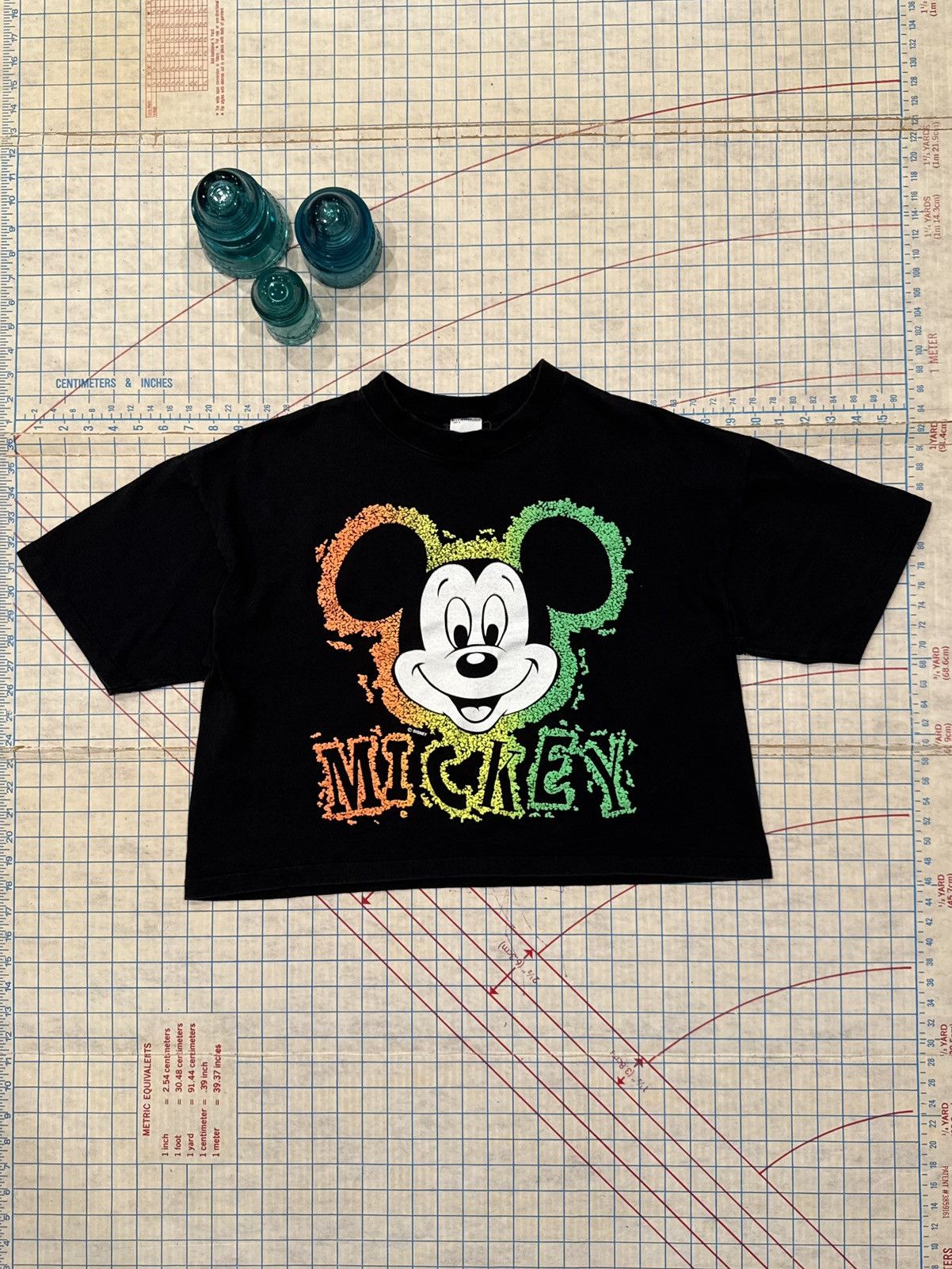 Disney Vintage Disney Wear Mickey Neon Cropped Style Tee Black OSFA Size US L / EU 52-54 / 3 - 1 Thumbnail