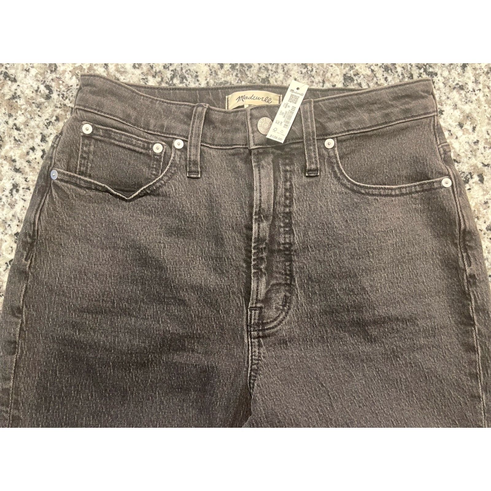 Madewell VINTAGE Madewell Jeans Women Sz 28 Black High Rise Straight Fit 5-Pocket Denim NWT Size 28" / US 6 / IT 42 - 2 Thumbnail