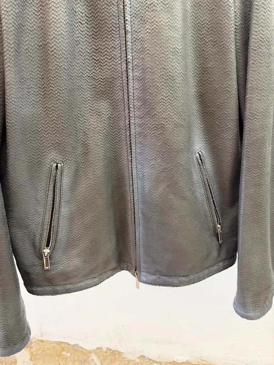 Emporio Armani SS2016 Emporio Armani Blue Python Embossed Leather Jacket Size US M / EU 48-50 / 2 - 6 Thumbnail