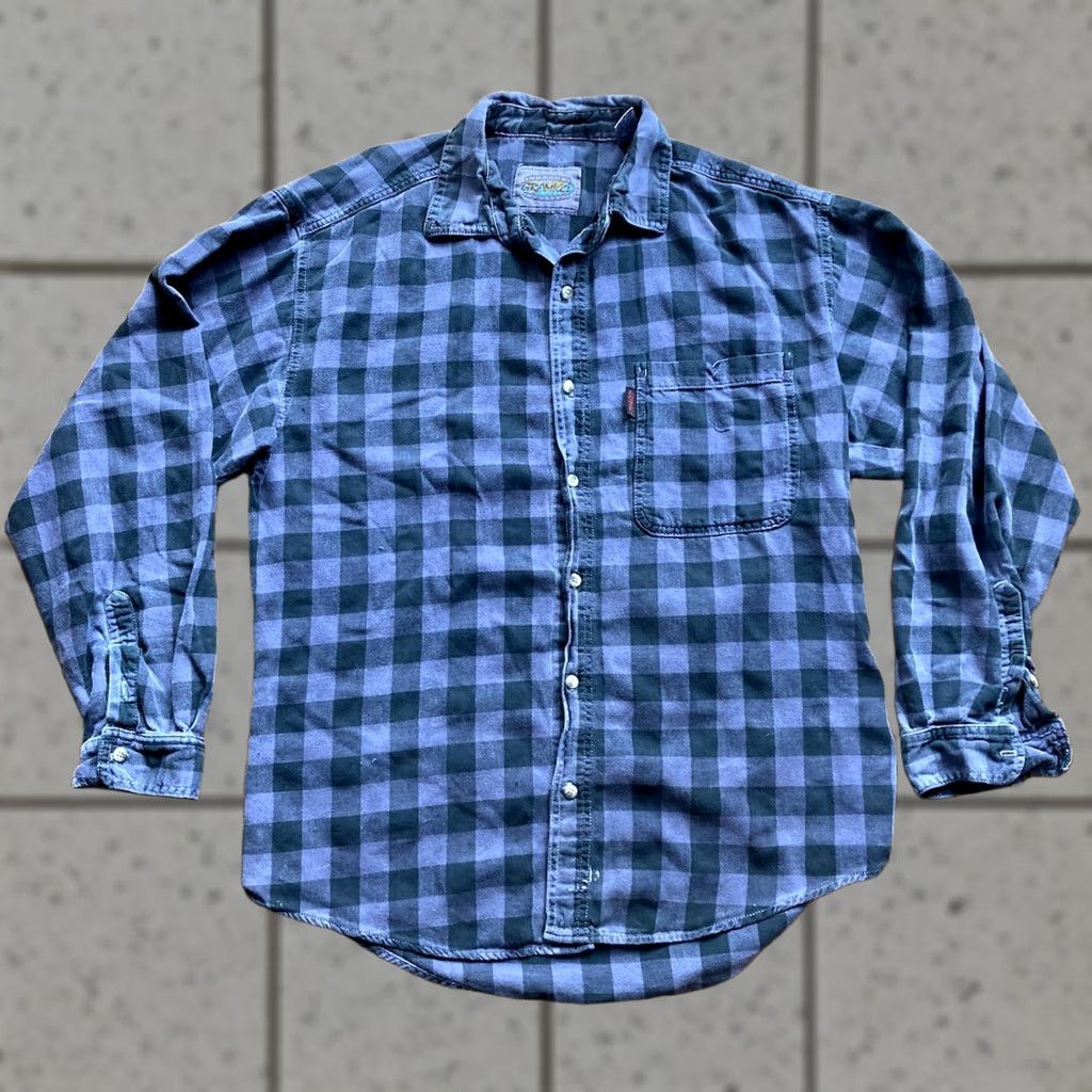 Gramicci VINTAGE Gramicci Flannel Shirt Mens M Purple Plaid Button-Up 90s USA Made Size US M / EU 48-50 / 2 - 1 Thumbnail