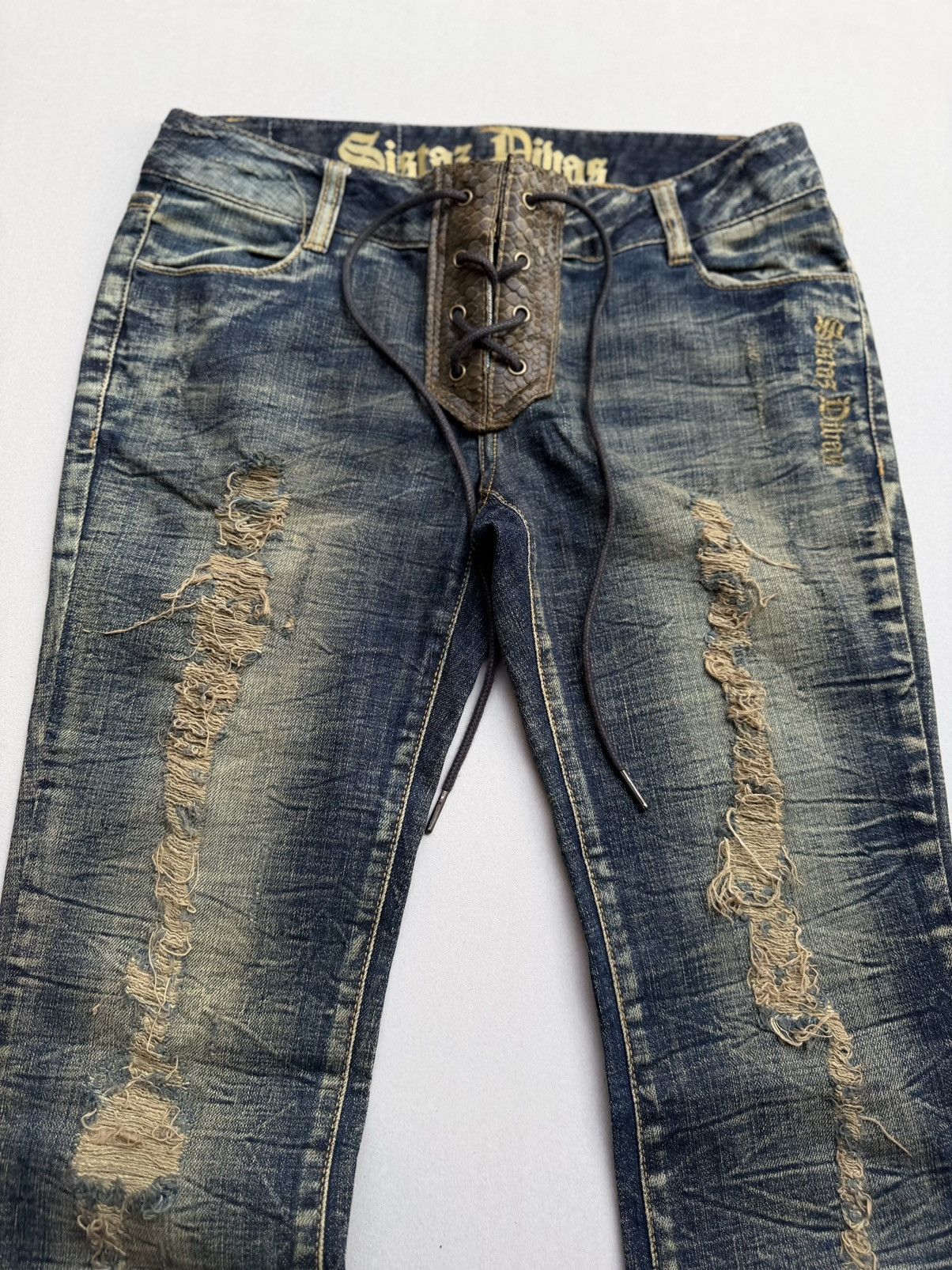Japanese Brand Lace up flare jeans Size US 26 / EU 42 - 2 Thumbnail