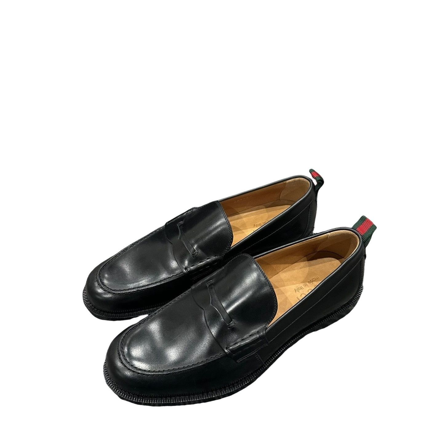 Gucci Gucci Web Detail Leather Loafers EU 42.5 Size US 9.5 / EU 42-43 - 1 Thumbnail