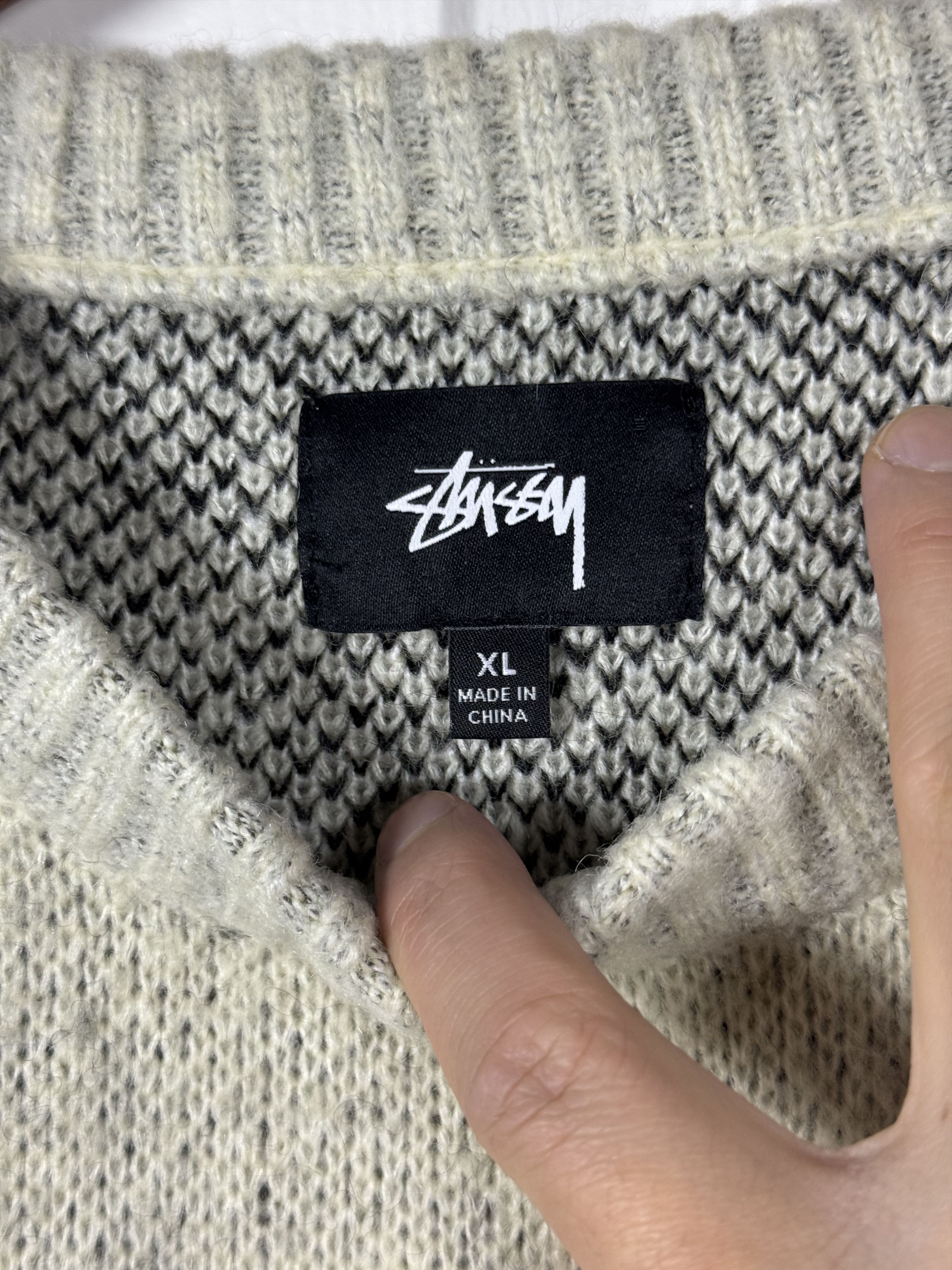 Stussy 8 Ball Brushed Mohair Sweater Cream XL Size US XL / EU 56 / 4 - 5 Thumbnail