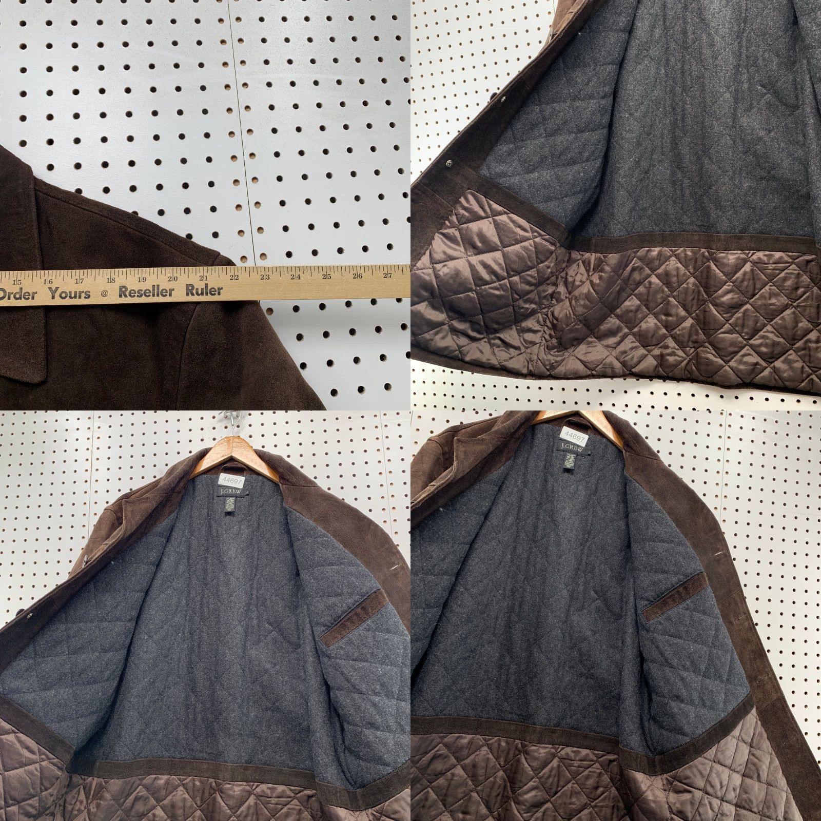 J.Crew VINTAGE J.CREW Coat Mens L Brown Leather Suede Barn Heavy Wool Lined Overcoat Winter Casual Jacket Womens? Size US L / EU 52-54 / 3 - 9 Thumbnail