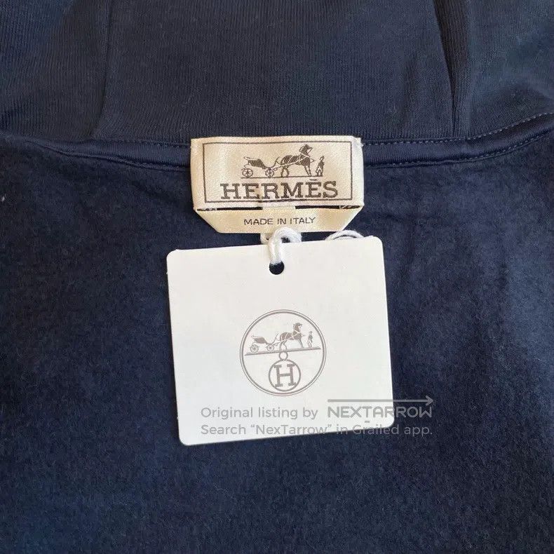 Hermes Hermes Navy blue hooded sweatshirt Size L / US 10 / IT 46 - 5 Thumbnail