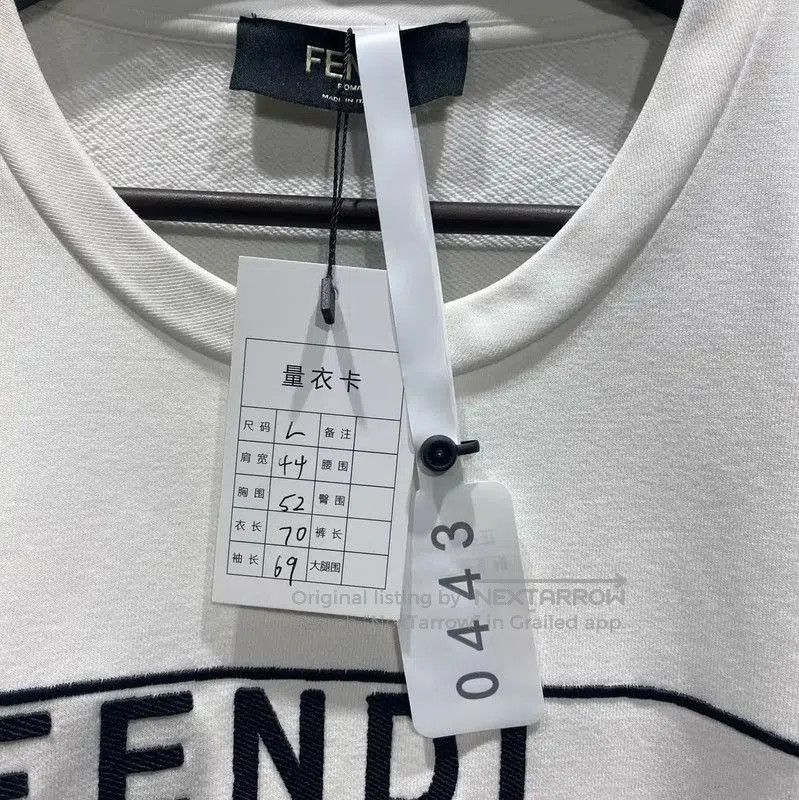 Fendi Fendi White Cotton Men's Sweatshirt . Size US L / EU 52-54 / 3 - 3 Thumbnail