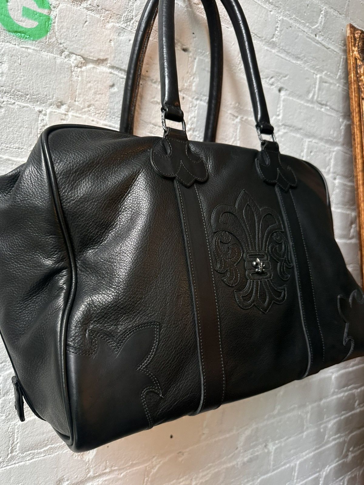 Chrome Hearts FULL LEATHER HUGE XXL LUGGAGE CHROME HEARTS DUFFLE BAG Size ONE SIZE - 7 Thumbnail