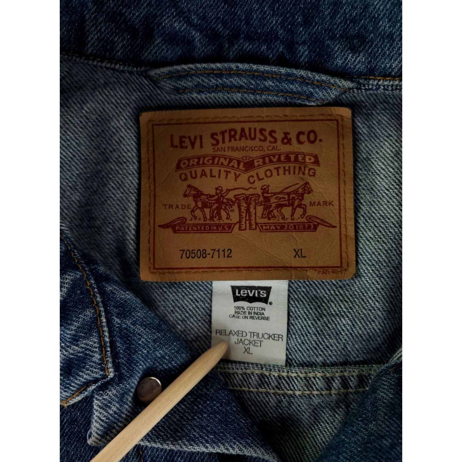 Levi's Levi's Trucker Jacket Blue Mens XL Relaxed Jacket Regular Cotton Trucker Mens XL Blue Levi's Size US XL / EU 56 / 4 - 3 Thumbnail