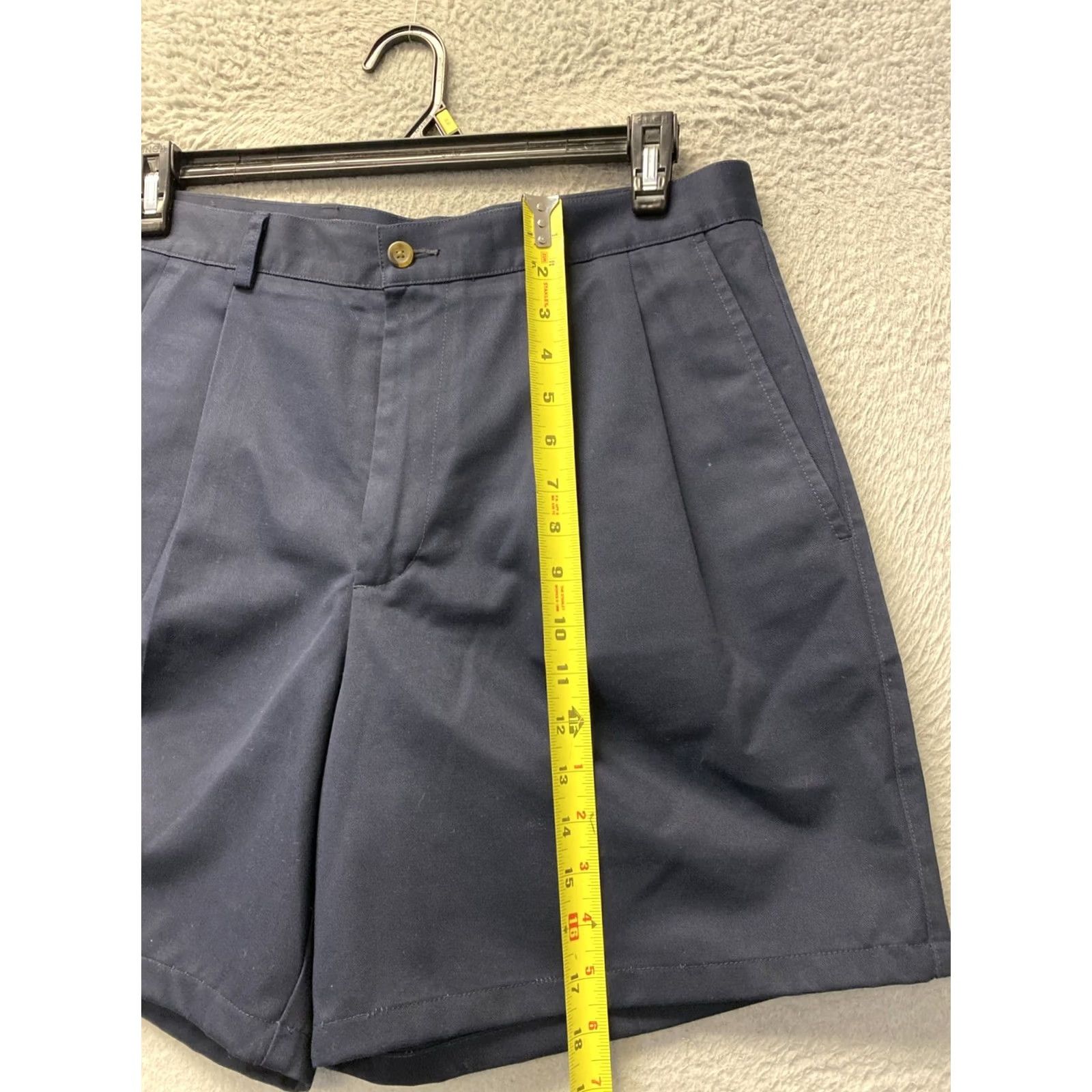 Nordstrom John W Nordstrom Men’s Navy Pleated Shorts 34 Chino Casual Travel 9in Inseam Pacific Kad Navy Size US 34 / EU 50 - 3 Thumbnail