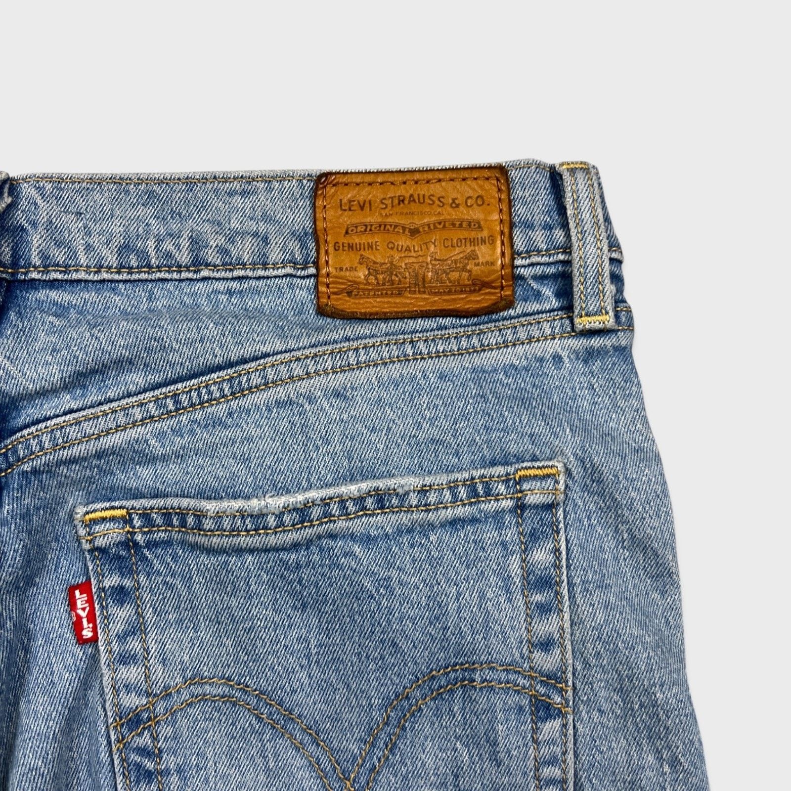 Levi's Levi's Ribcage Straight Jean 32x27 Blue Distressed High Rise Size 32" / US 10 / IT 46 - 8 Thumbnail