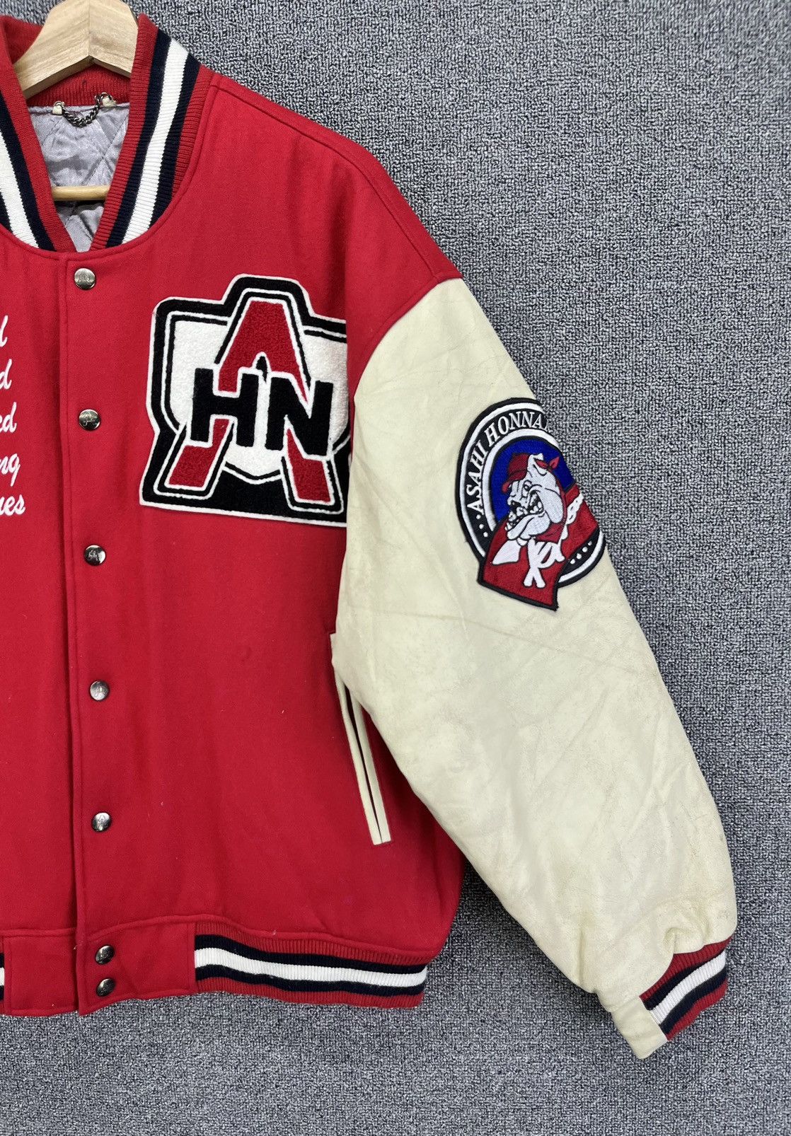 Japanese Brand Vintage Asahi Honnama Rare Wool Varsity Leather Jacket Size US M / EU 48-50 / 2 - 5 Thumbnail