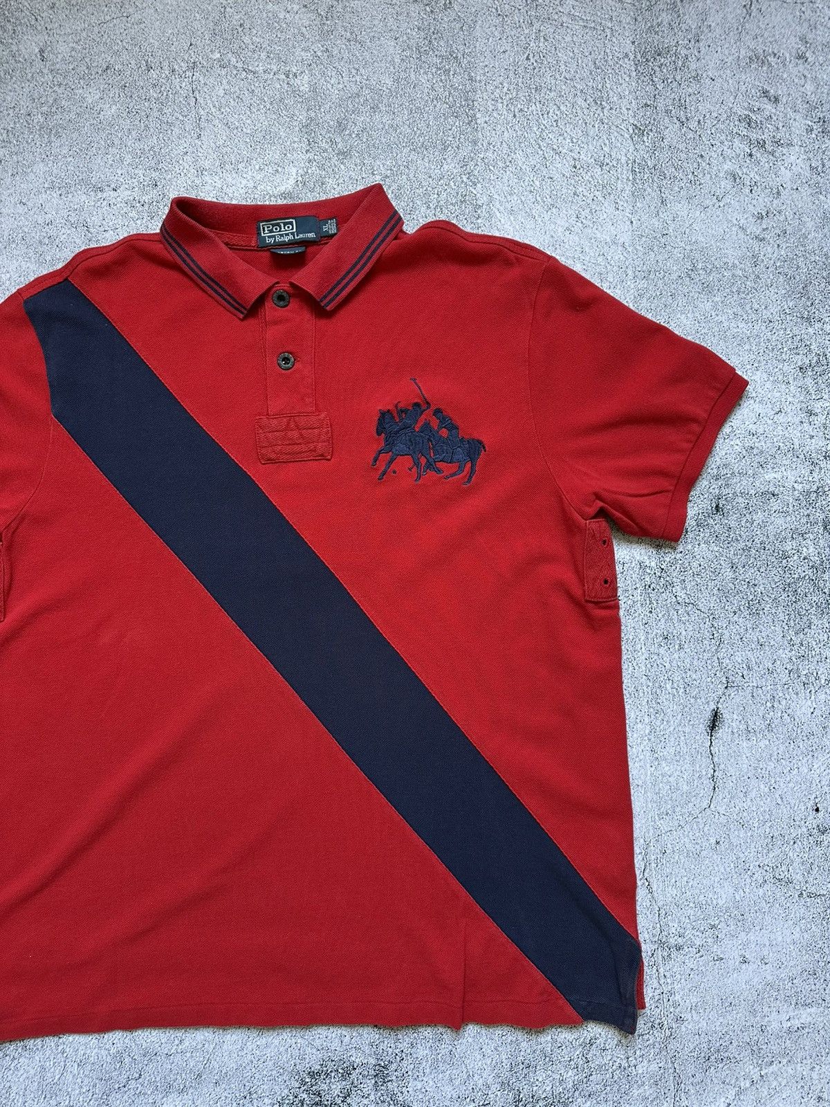 Polo Ralph Lauren Vintage Polo Ralph Lauren Red Fit Big Logo Size US XL / EU 56 / 4 - 4 Thumbnail