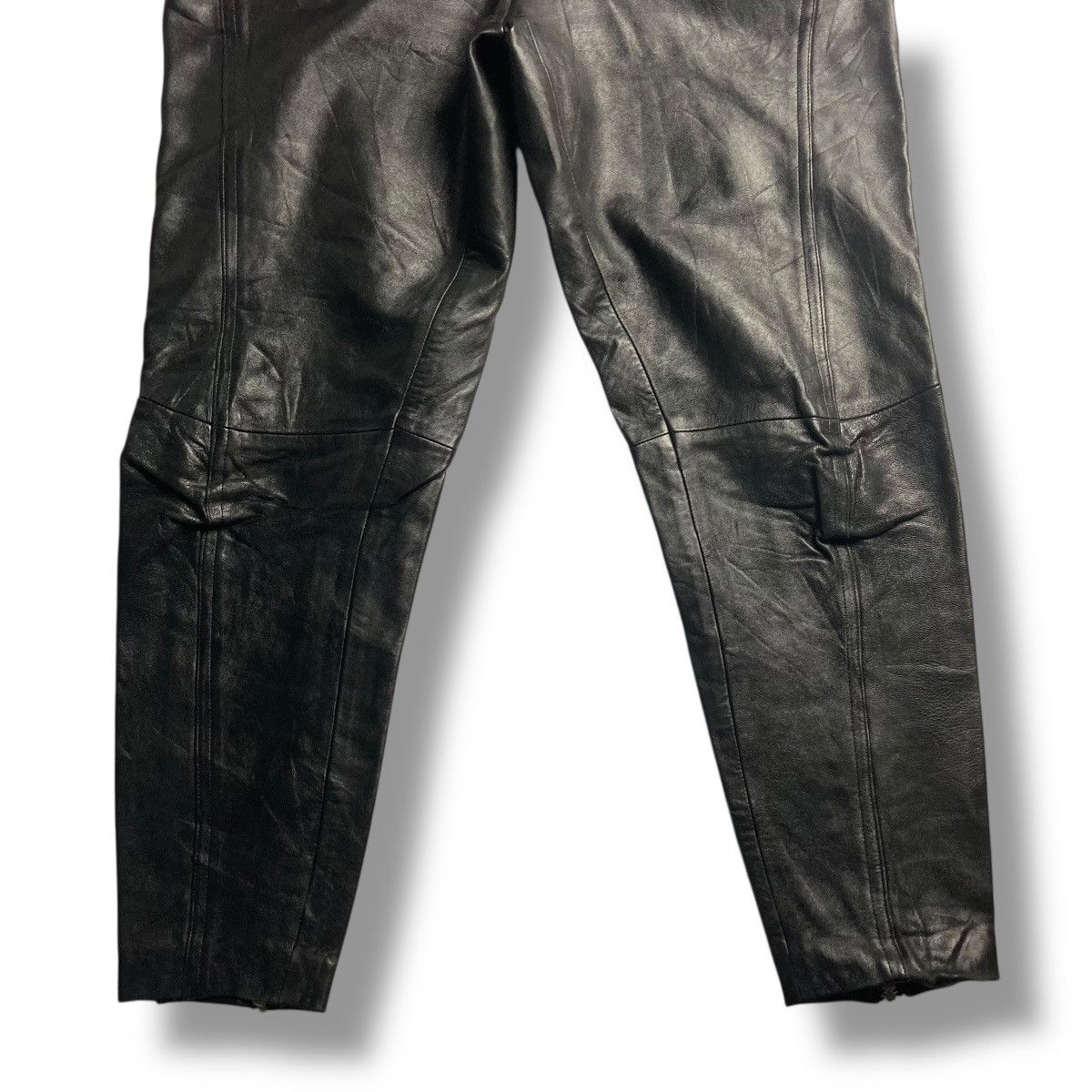 Japanese Brand 🇯🇵 VINTAGE ROPE CHIC G GALUBOT GENUINE LEATHER PANTS Size 26" / US 2 / IT 38 - 4 Thumbnail