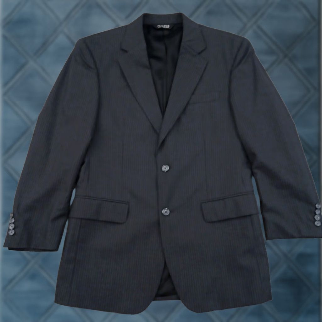 Jos. A. Bank Jos A Bank Blazer Mens 40 Gray Striped Wool Single-Breasted Two-Button Notch Lapel Jacket Size 40R - 1 Thumbnail