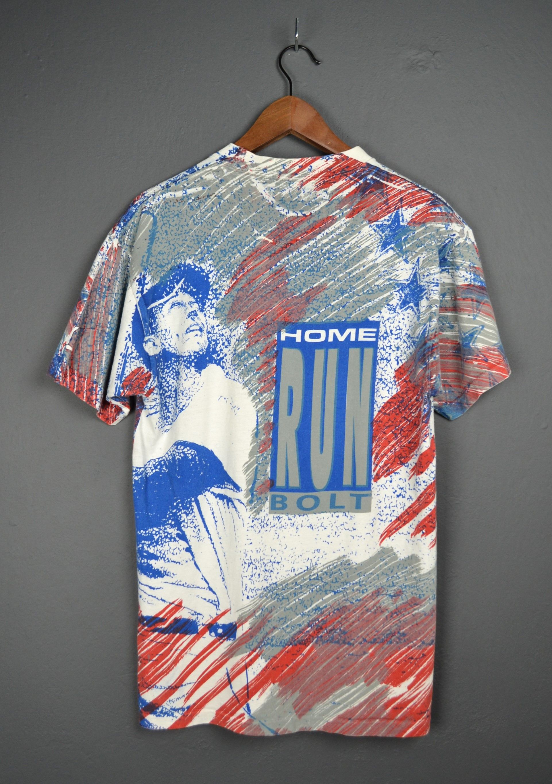 Vintage Bolt Lightning Vintage All over Home Run T-shirt USA 1990s Size US L / EU 52-54 / 3 - 2 Thumbnail