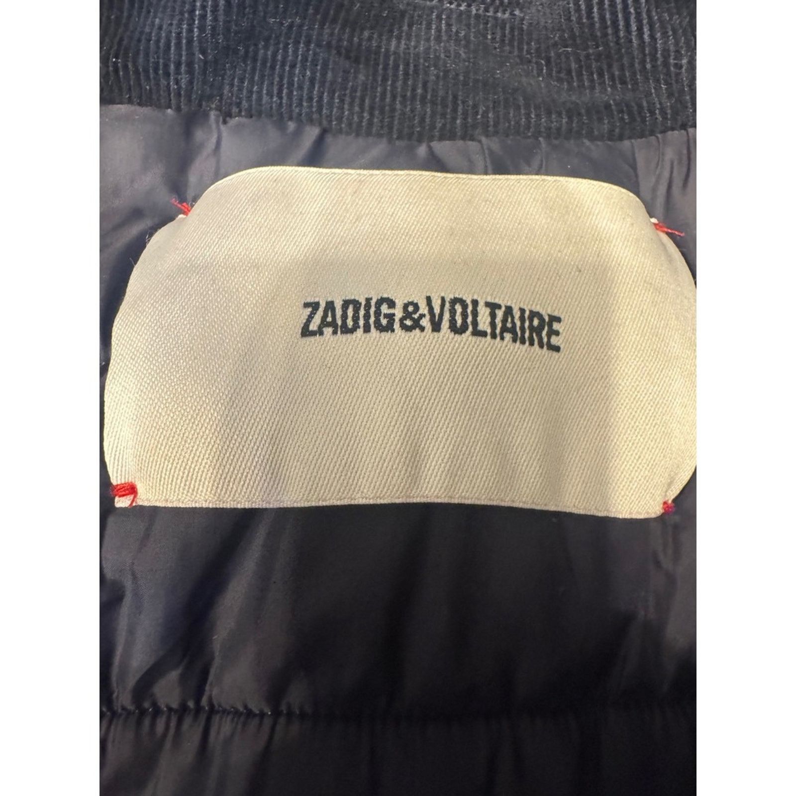 Zadig & Voltaire ZADIG & VOLTAIRE Corduroy Trucker Jacket Navy Blue Size US XXS / EU 40 - 4 Thumbnail