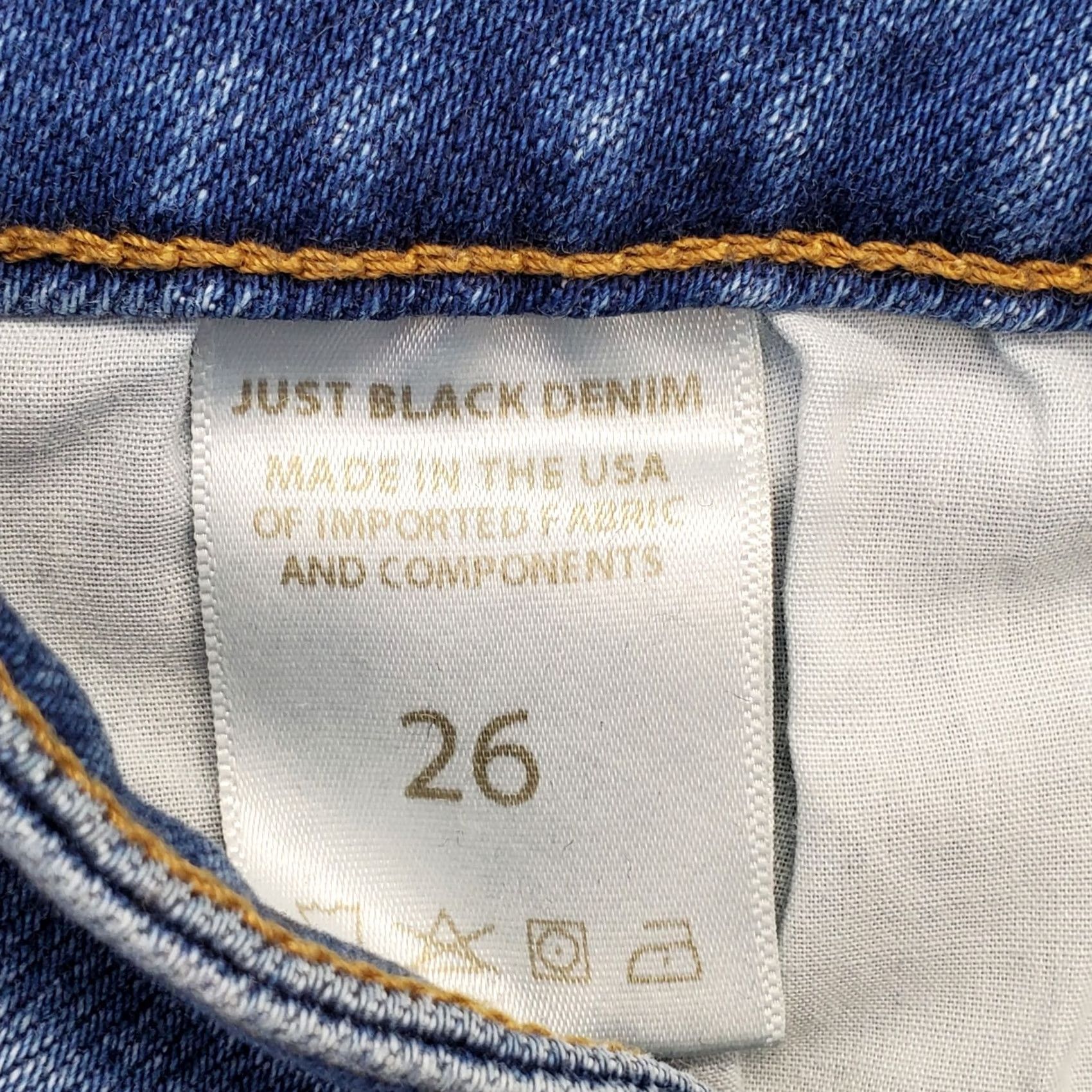 Denime Just Black Womens Jeans 26 Blue Denim Stretch Button Fly Straight 5-Pocket Made USA Regular Size Size 26" / US 2 / IT 38 - 7 Thumbnail