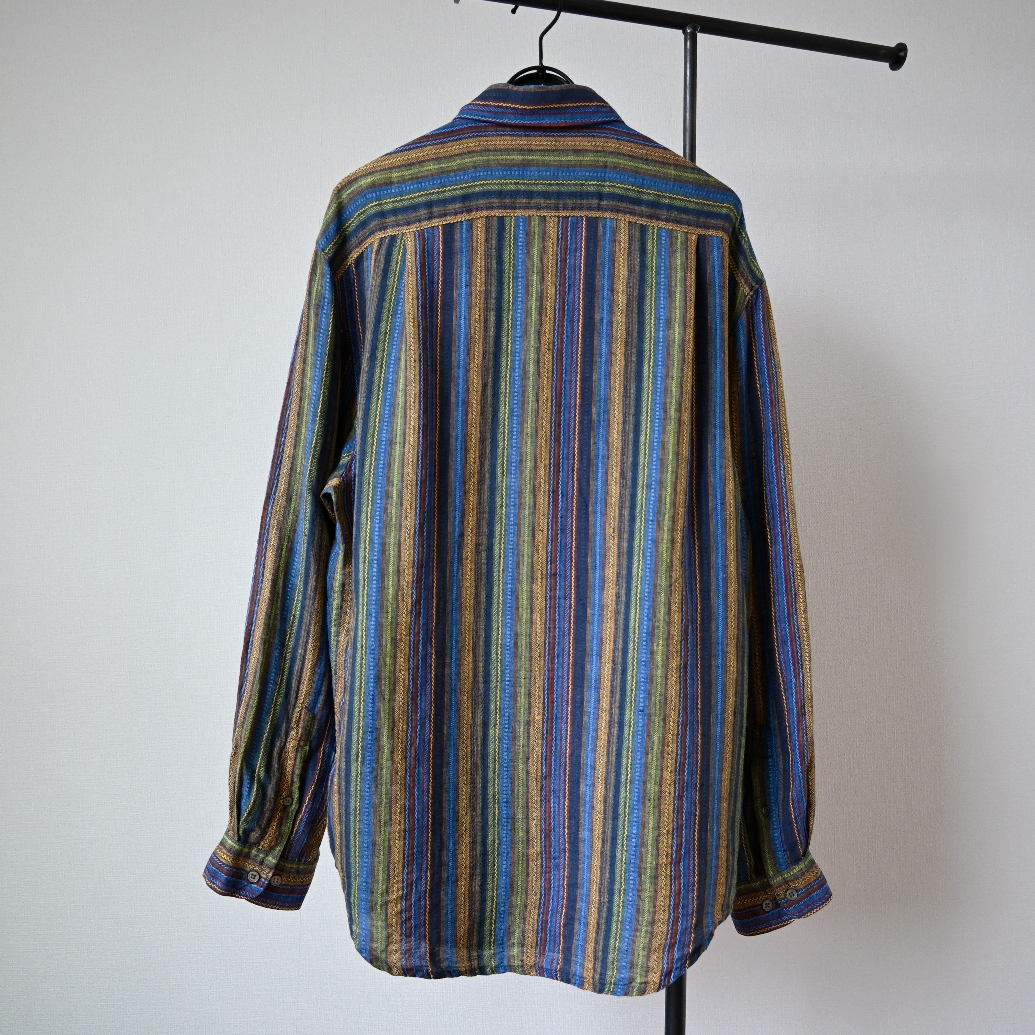 The Territory Ahead VTG 1990s TERRITORY RESERVE ethnic multistriped linen shirt Size US L / EU 52-54 / 3 - 5 Thumbnail