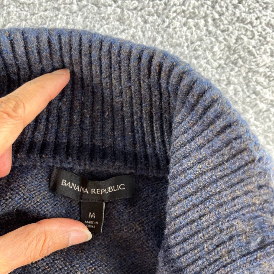 Banana Republic VINTAGE Banana Republic Sweater Womens Medium Blue Cardigan Merino Wool Blend Chunky Size M / US 6-8 / IT 42-44 - 3 Thumbnail