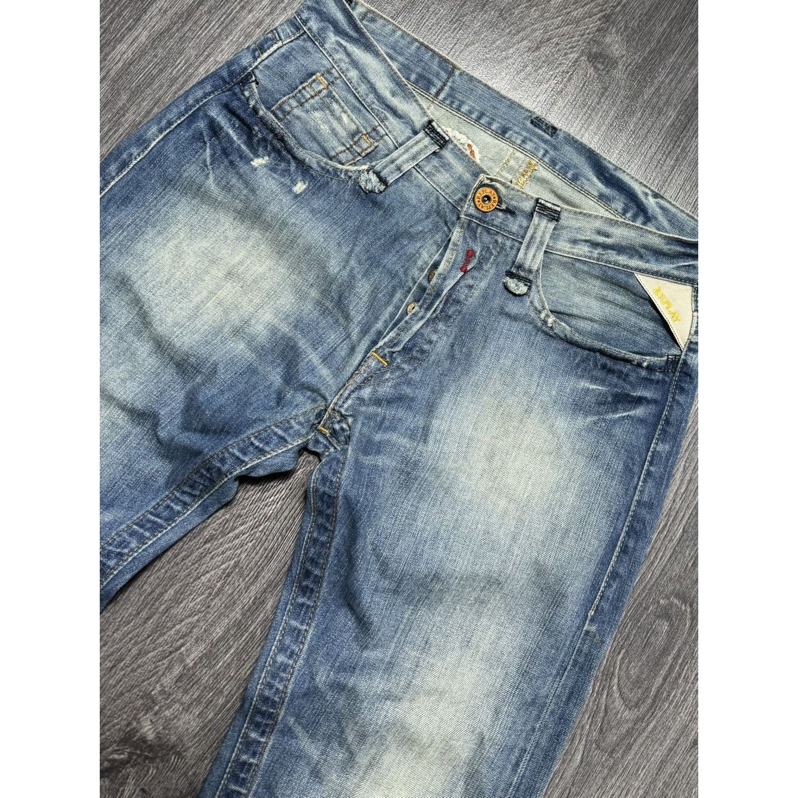 Japanese Brand × Replay Y2K Replay Embroidered Spellout Denim Pants Size US 29 - 3 Thumbnail