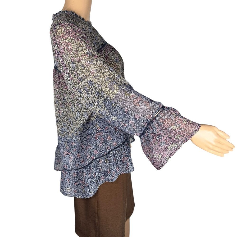 Lucky Brand Lucky Brand Peasant Chiffon Long Sleeve Floral Blouse Size Size XL / US 12-14 / IT 48-50 - 3 Thumbnail