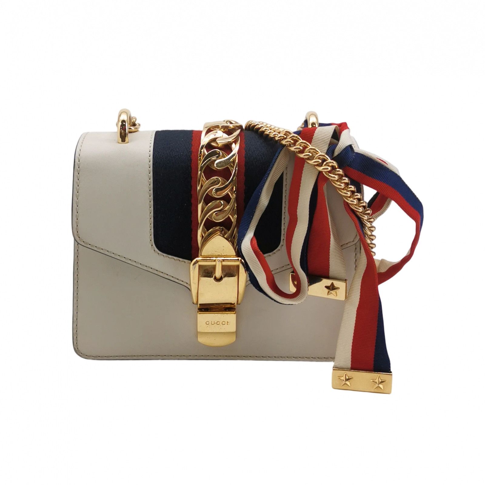 Gucci Gucci Sylvie Leather Web Stripe Shoulder Bag ONE SIZE Size ONE SIZE - 1 Thumbnail
