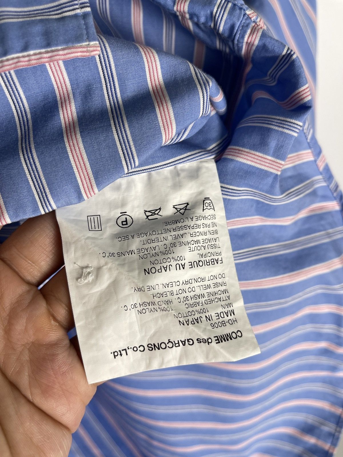 Comme des Garcons × Comme des Garcons Homme Comme Des Garcons Homme Striped Panel Patch Shirt Size US XS / EU 42 / 0 - 6 Thumbnail