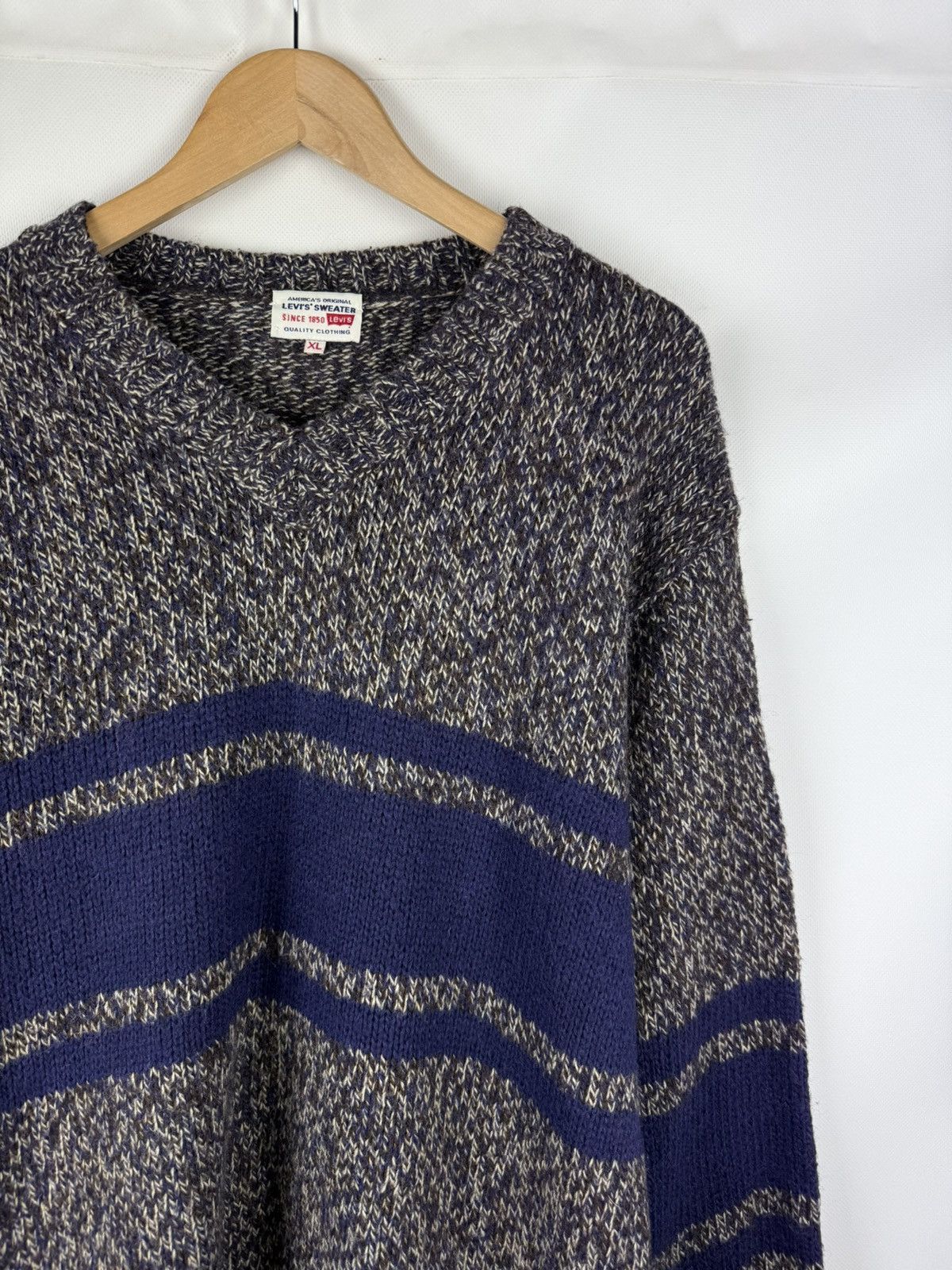 Levi's Levis Vintage Men’s Wool V-neck Sweater Pullover Size Xl Size US XL / EU 56 / 4 - 5 Thumbnail
