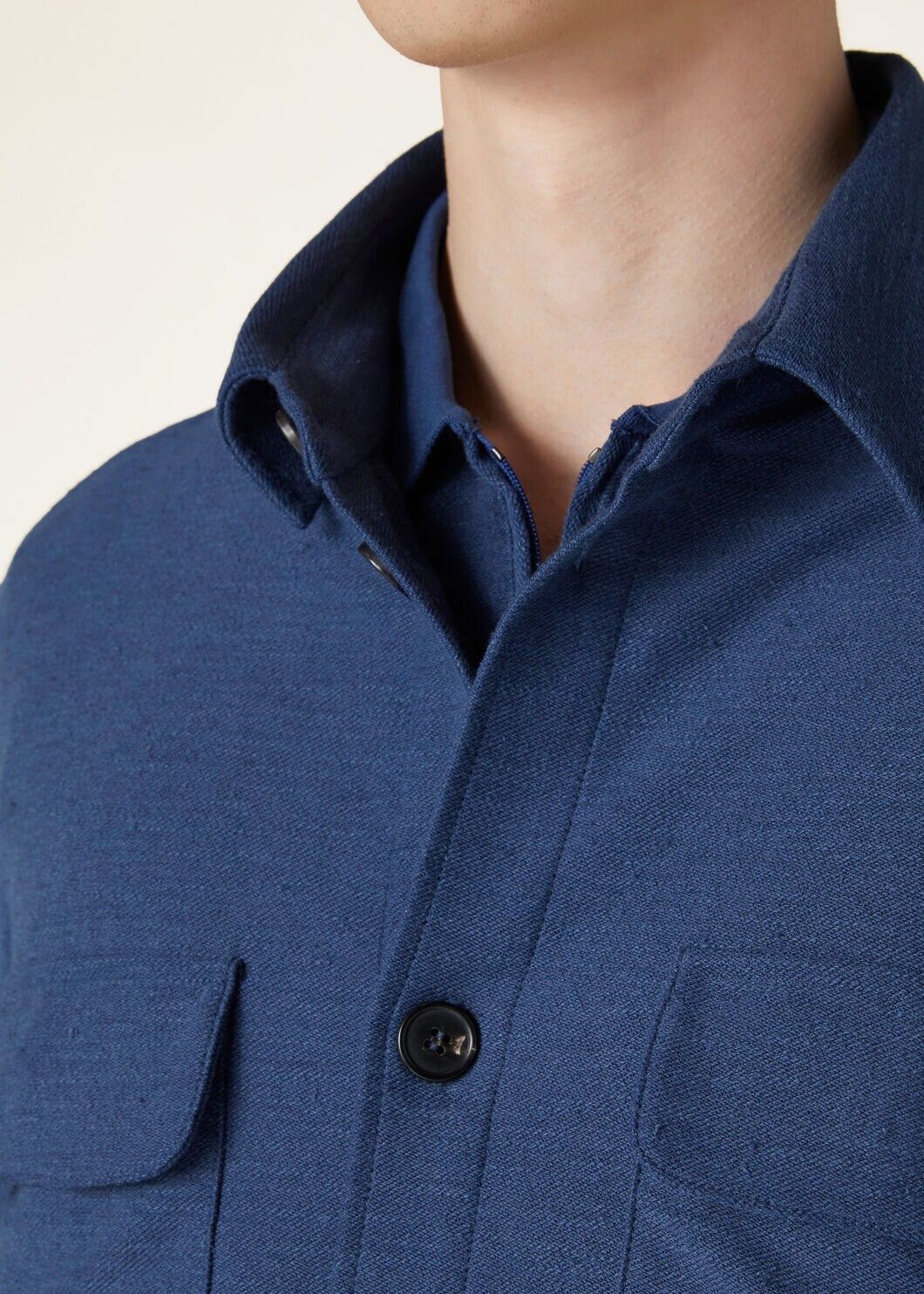 Loro Piana o1w1db10125 FAN9600 Hotaka Overshirt in Blue Size US L / EU 52-54 / 3 - 3 Thumbnail