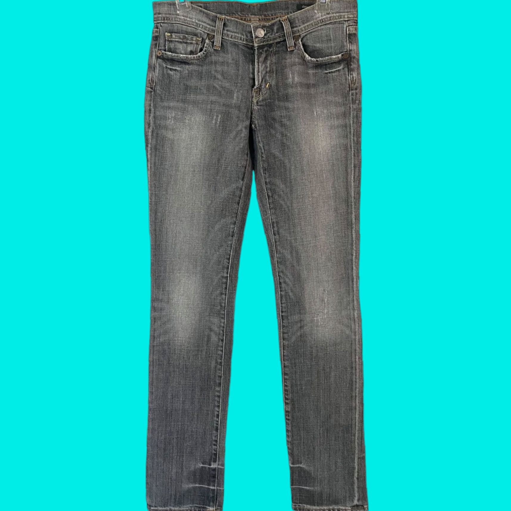 Citizens Of Humanity VINTAGE Citizens Of Humanity Venetian Slim-Straight Denim Jeans Gray Low-Rise Womens 27 Size 27" / US 4 / IT 40 - 1 Thumbnail