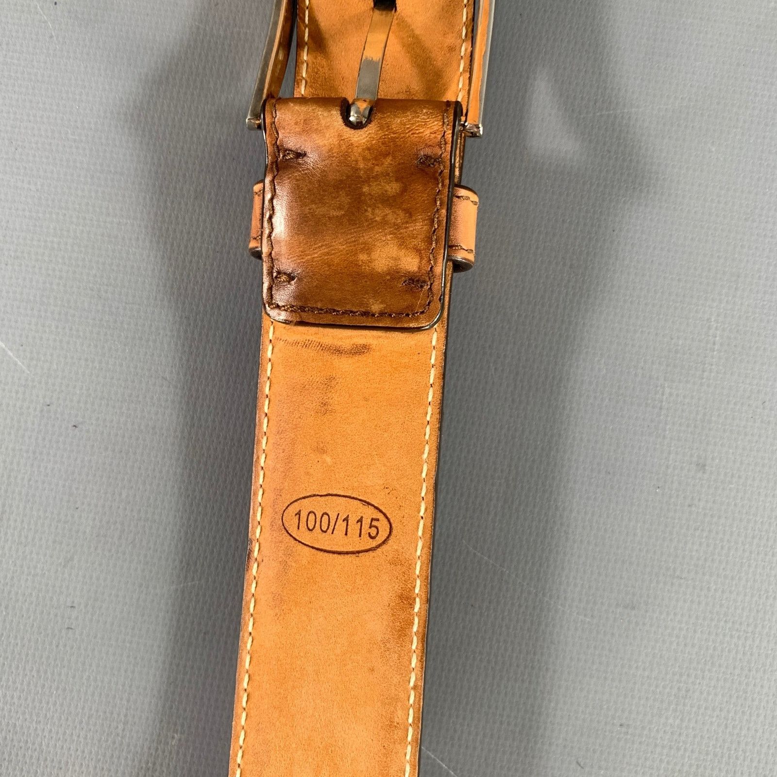 Sutor Mantellassi SUTOR MANTELLASSI Size 38 Camel Distressed Leather Belt Size 38 - 6 Thumbnail