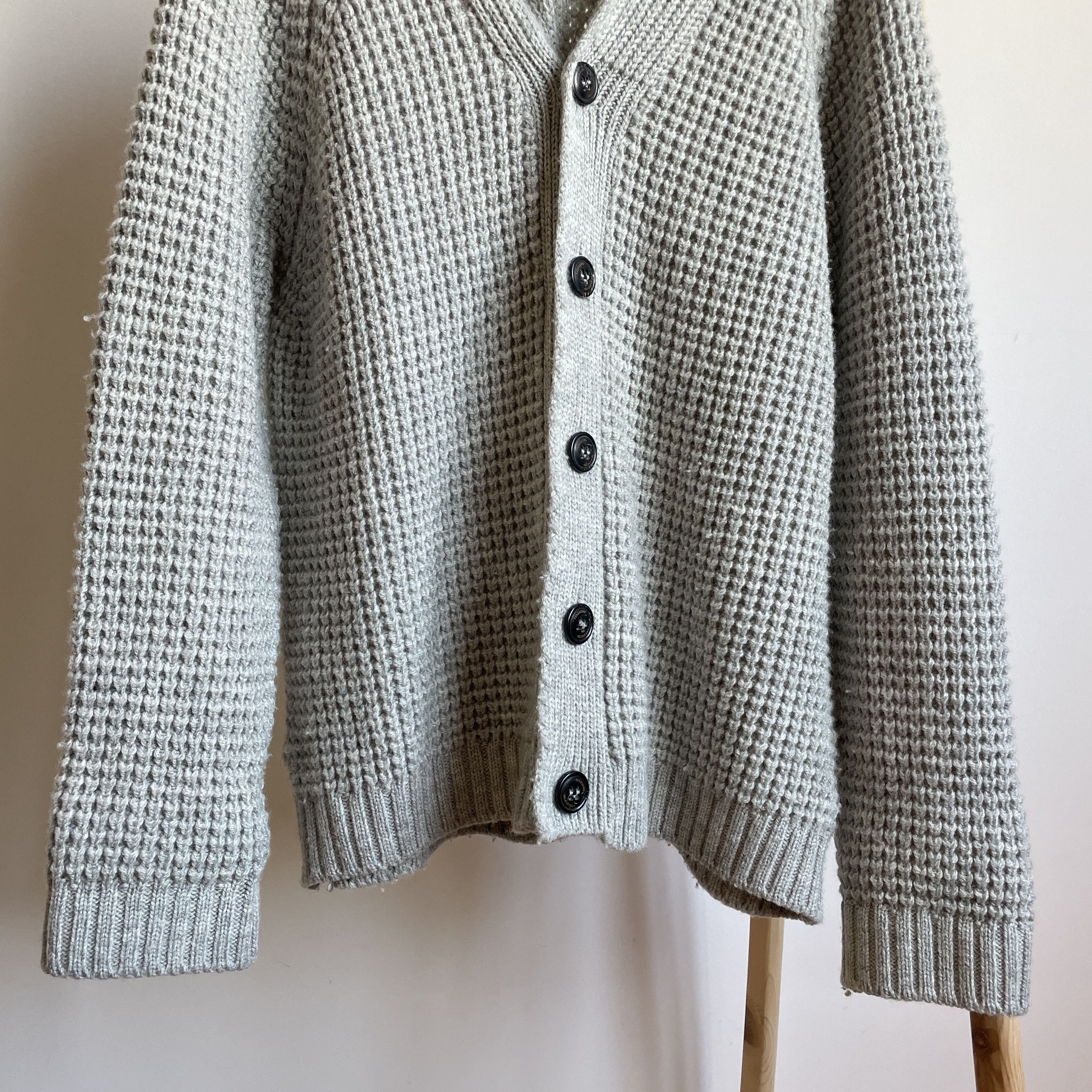 Other Celtic & Co Waffle Stitch Shawl Collar Wool Cardigan Size L Size US L / EU 52-54 / 3 - 4 Thumbnail