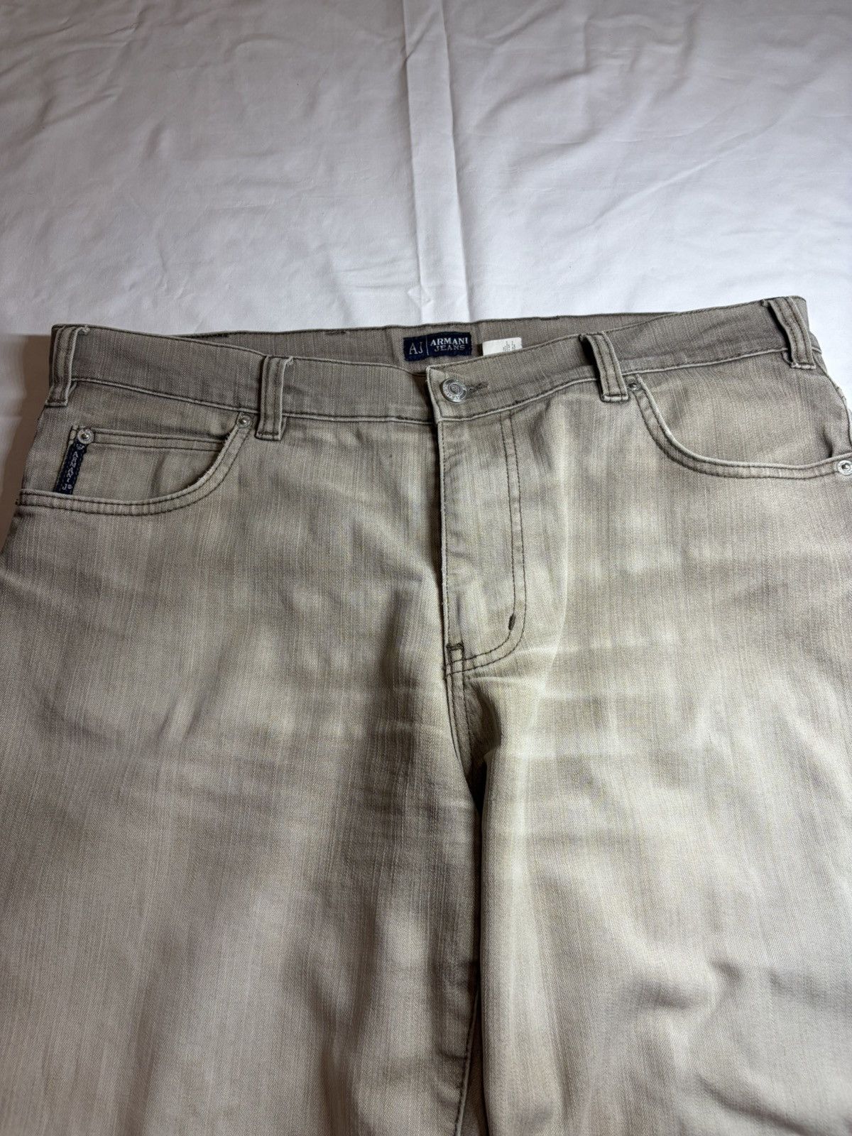 Armani Armani Jeans Sand Beige Wide Flat Jeans Size 38 Size US 38 / EU 54 - 7 Thumbnail