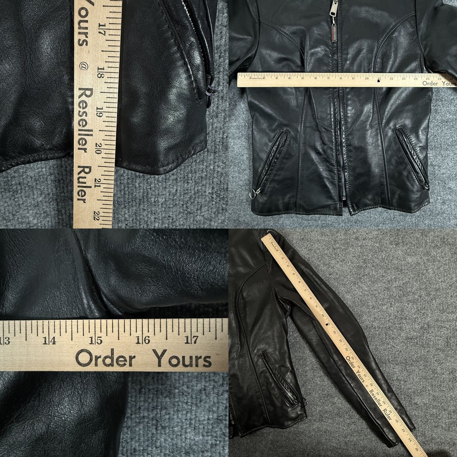 Brooks VINTAGE Brooks Leather Jacket Women 30 Black Moto Biker USA Faux Fur Lined 90s Size 4XL / US 24-26 - 8 Thumbnail