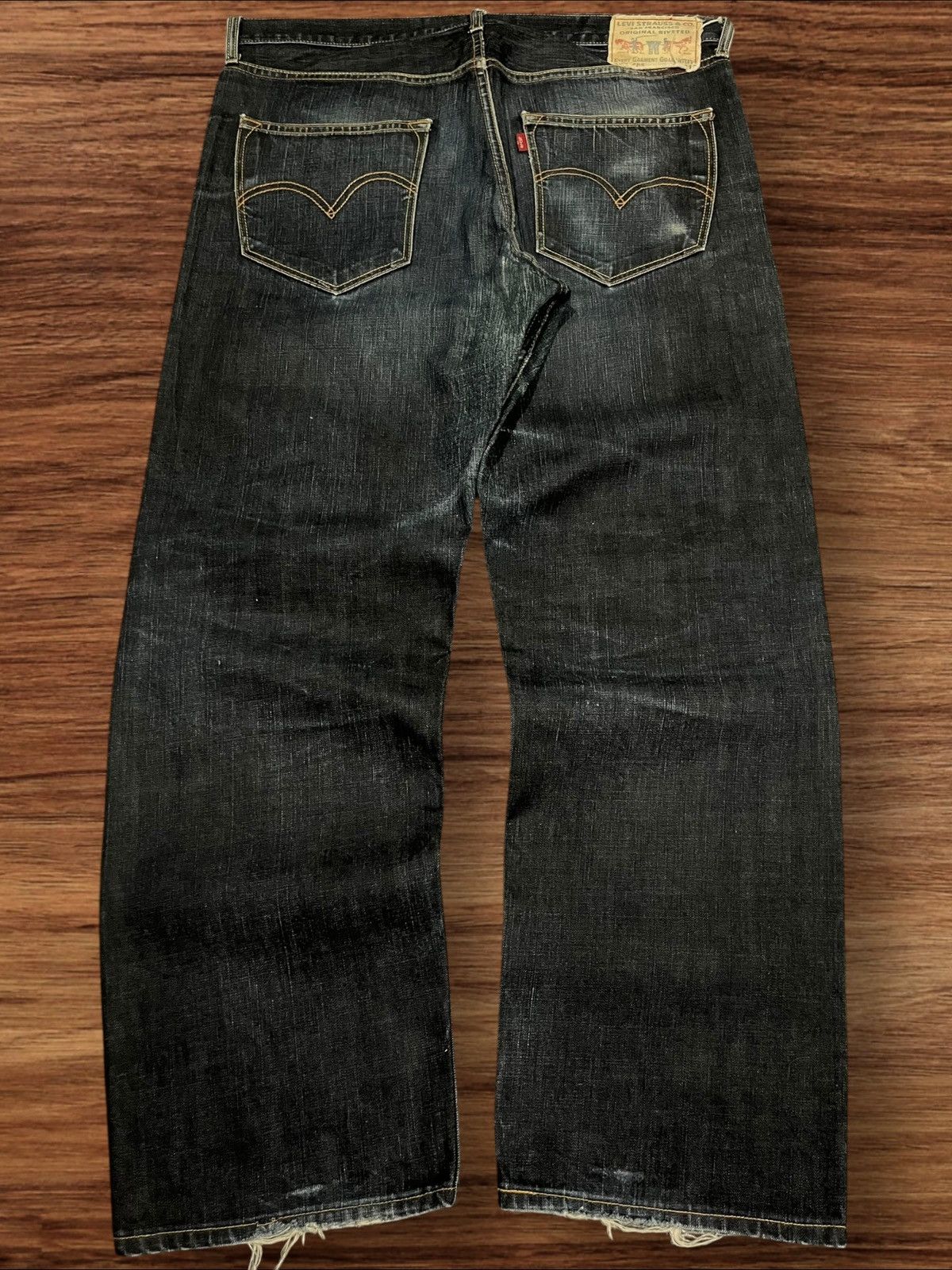 Levi's ⚡️Baggy⚡️Vintage Levi’s Lot 503 Dark Washed Distressed Jeans Size US 37 - 2 Thumbnail